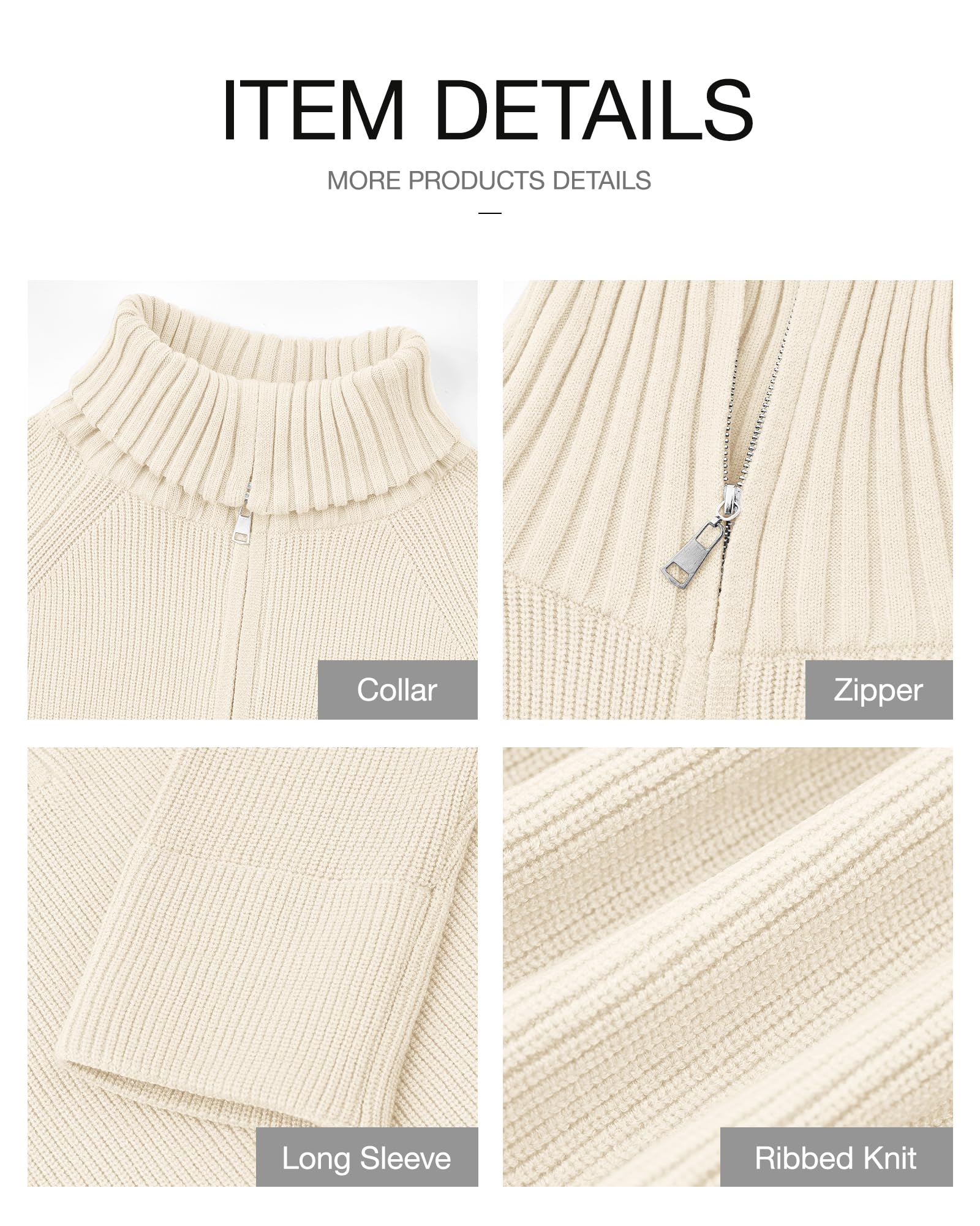 FreshPretty Womens Sweaters Quarter Zip Pullover V Neck Collar Long Sleeve Ribbed Knit Loose Casual Winter Fall Sweater