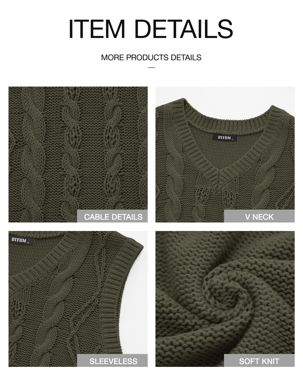 FreshPretty Sweater Vest Women Oversized V Neck Cable Knit Casual Pullover Sweaters Fall Outfits Sleeveless Tops