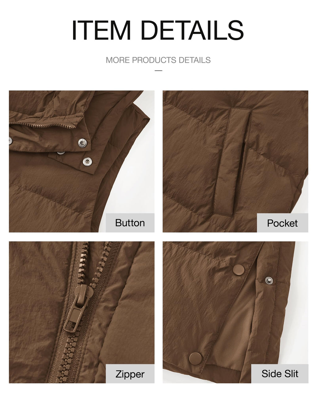 FreshPretty Long Puffer Vest Women Quilted Hooded Button Down Zip Up Sleeveless Vests Outerwear Padded Jacket Fall Winter Coat