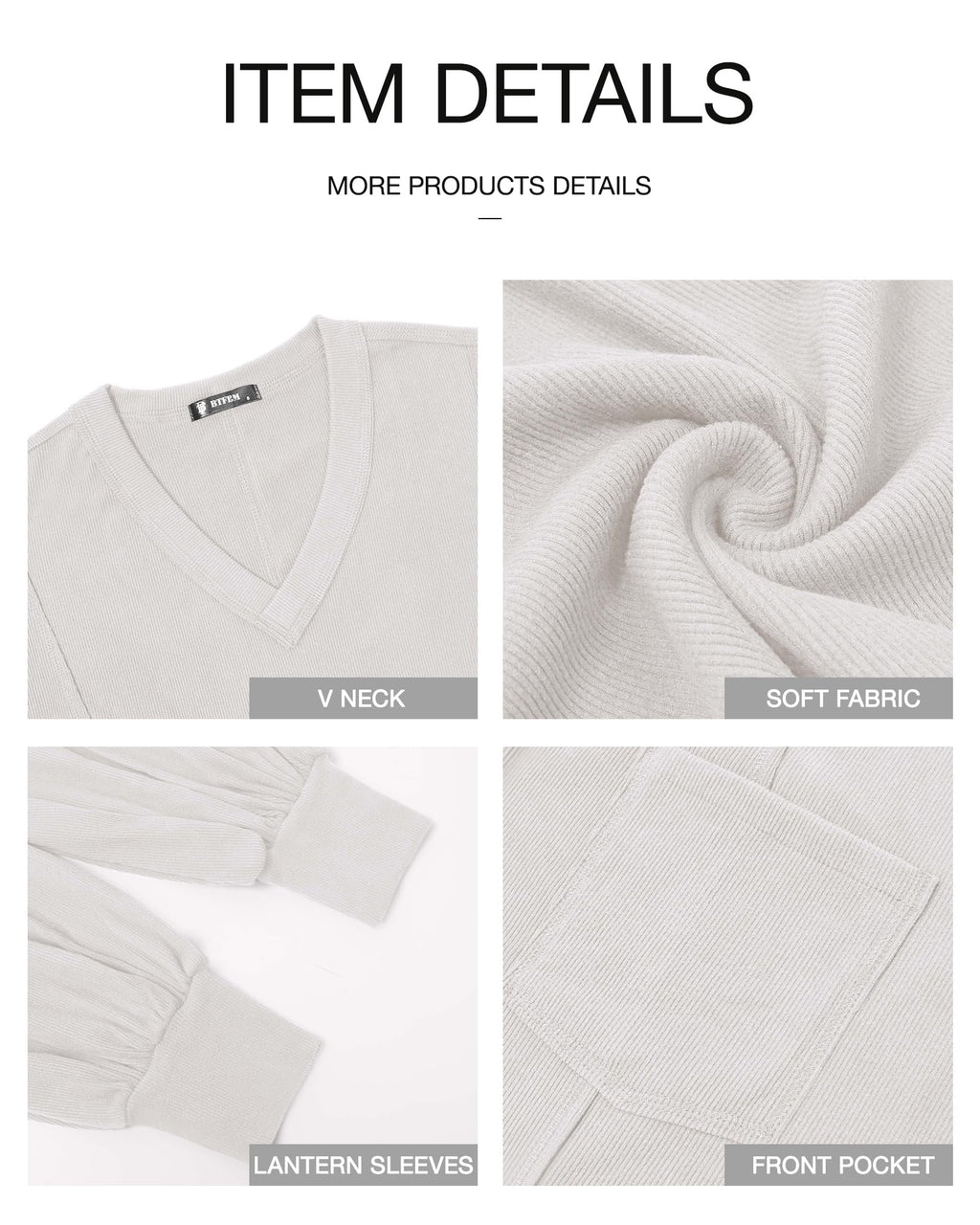 FreshPretty Womens Fall Fashion Long Sleeve Shirts Casual V Neck Ribbed Knit Blouses Pullover Trendy Loose Fit Tunic Tops