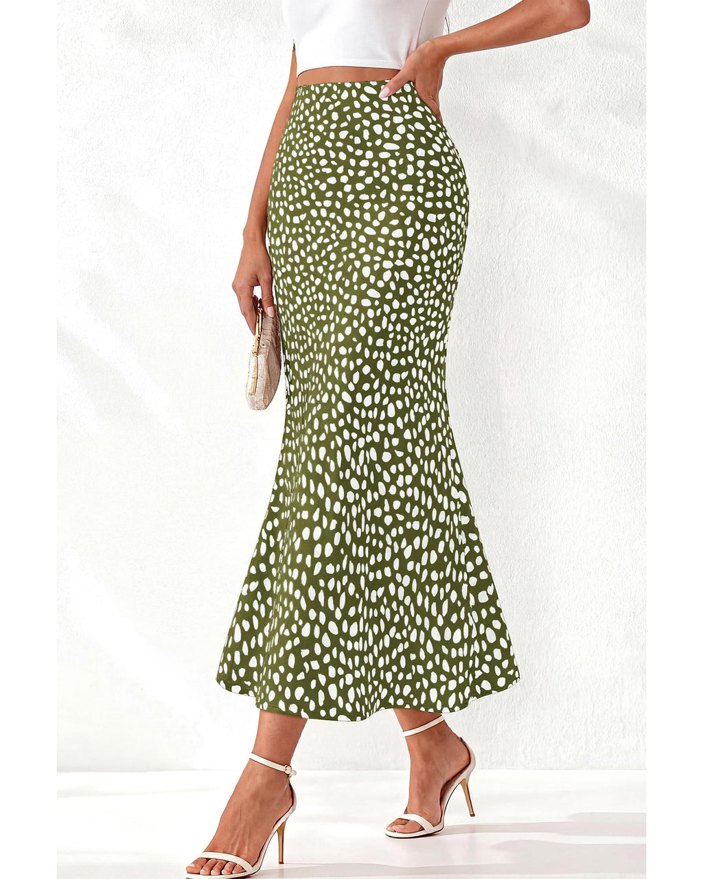 BTFBM Satin Skirts for Women Trendy Spring Summer High Waisted Leopard Print Cocktail Wedding Long Silk Midi Skirt