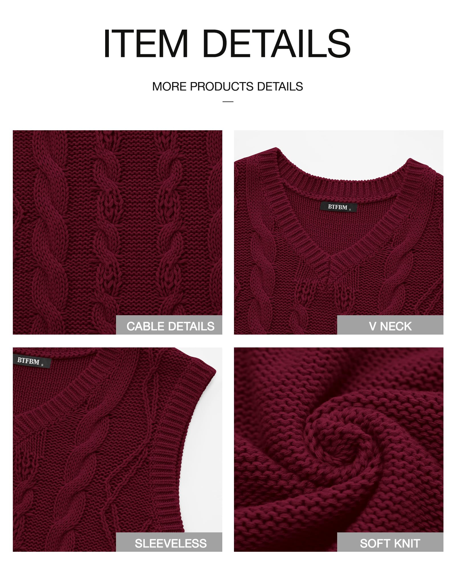 FreshPretty Sweater Vest Women Oversized V Neck Cable Knit Casual Pullover Sweaters Fall Outfits Sleeveless Tops