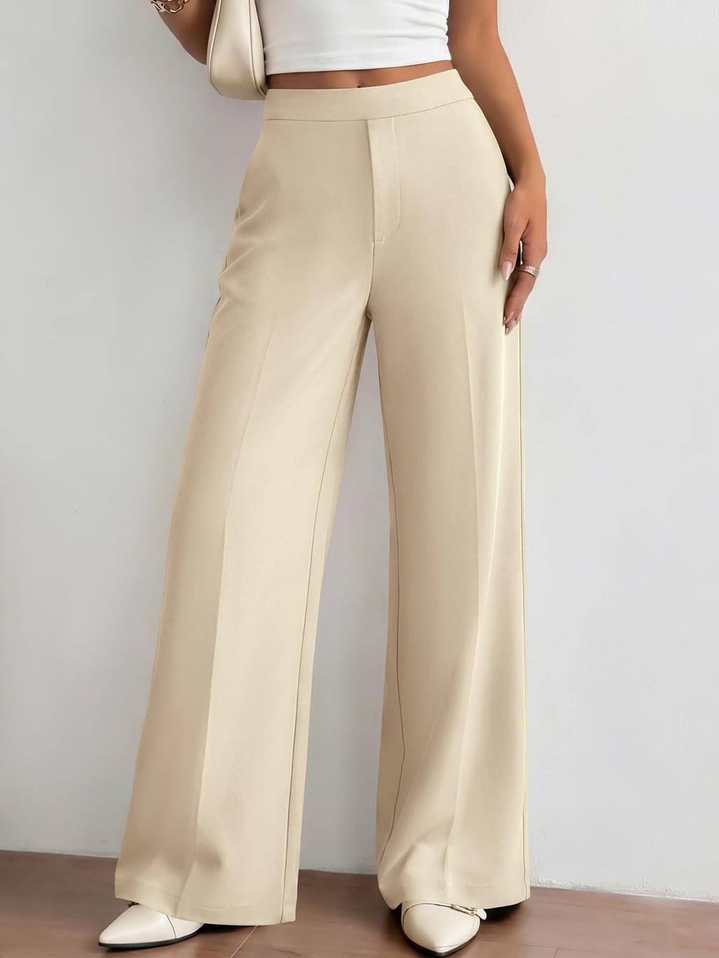 BTFBM Womens Dress Pants Wide Leg Trousers Pockets | High Waisted Long Business Casual Slacks Fall Fashion