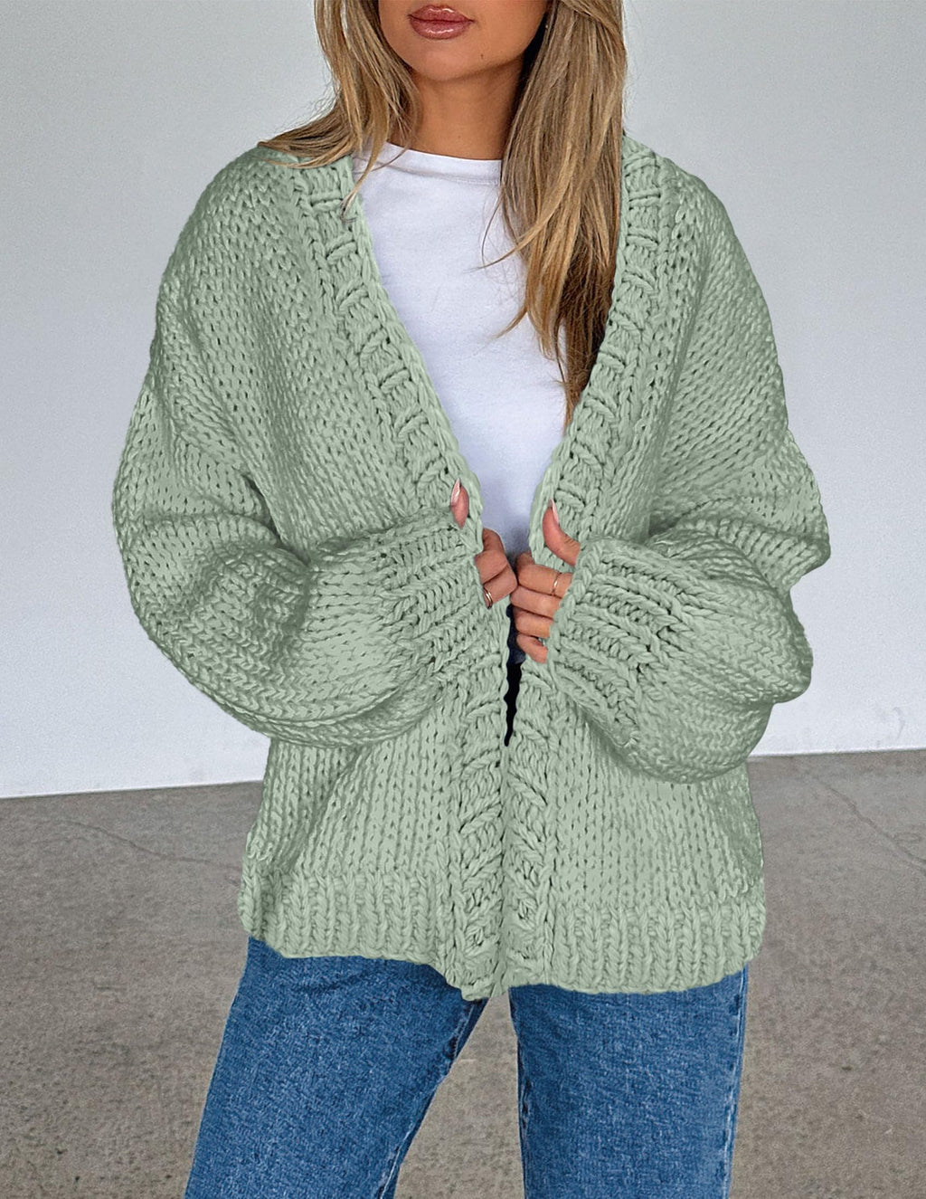 PRETTYGARDEN Cardigan Sweaters for Women Trendy Fall Fashion Long Sleeve Chunky Knit Cardigans Winter Clothing Outfits