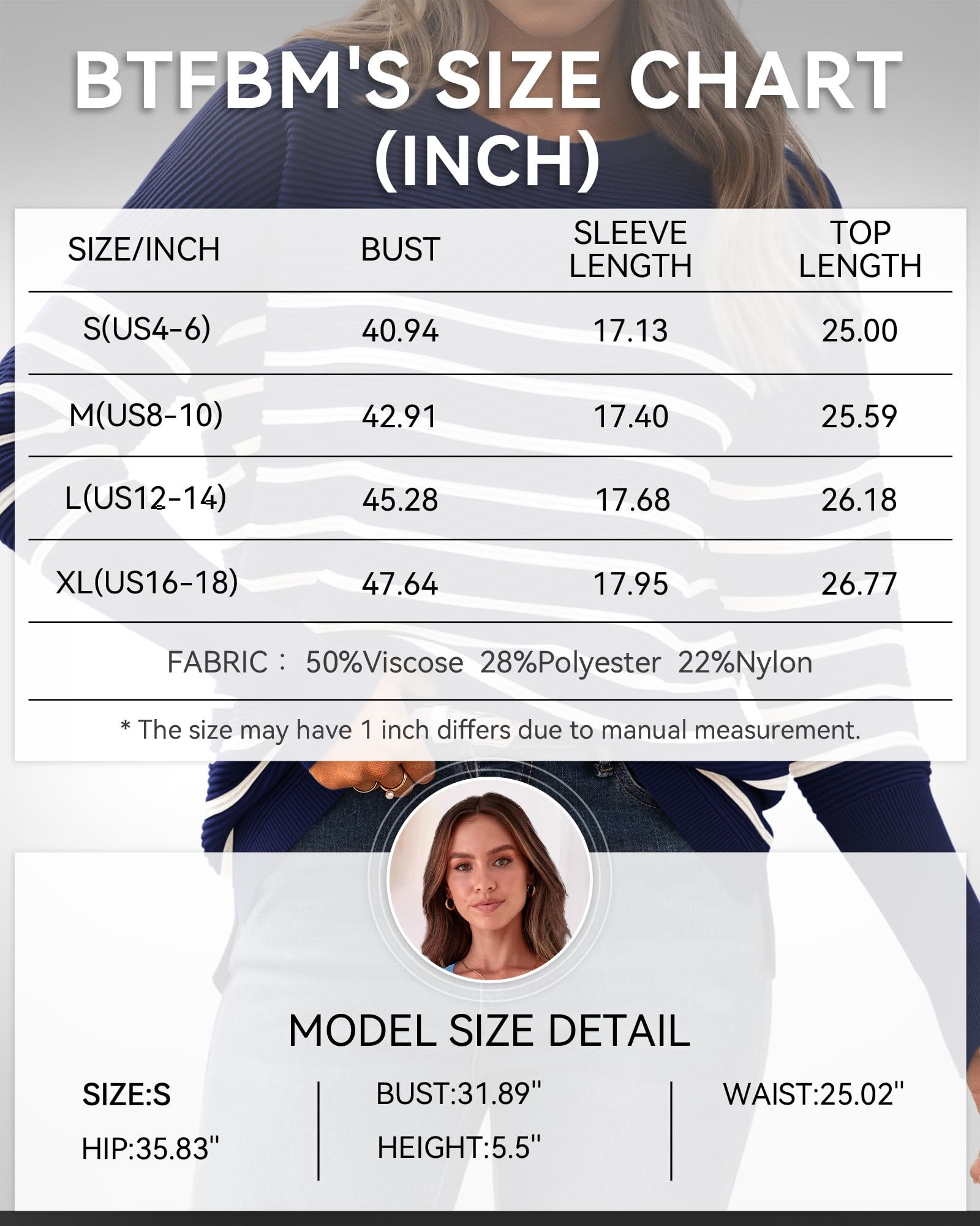 FreshPrettyFall Sweaters for Women Casual Long Sleeve Sweater Striped Loose Fit Pullover Tops