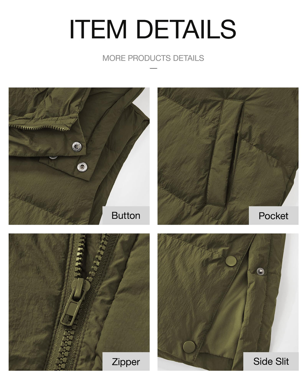 FreshPretty Long Puffer Vest Women Quilted Hooded Button Down Zip Up Sleeveless Vests Outerwear Padded Jacket Fall Winter Coat