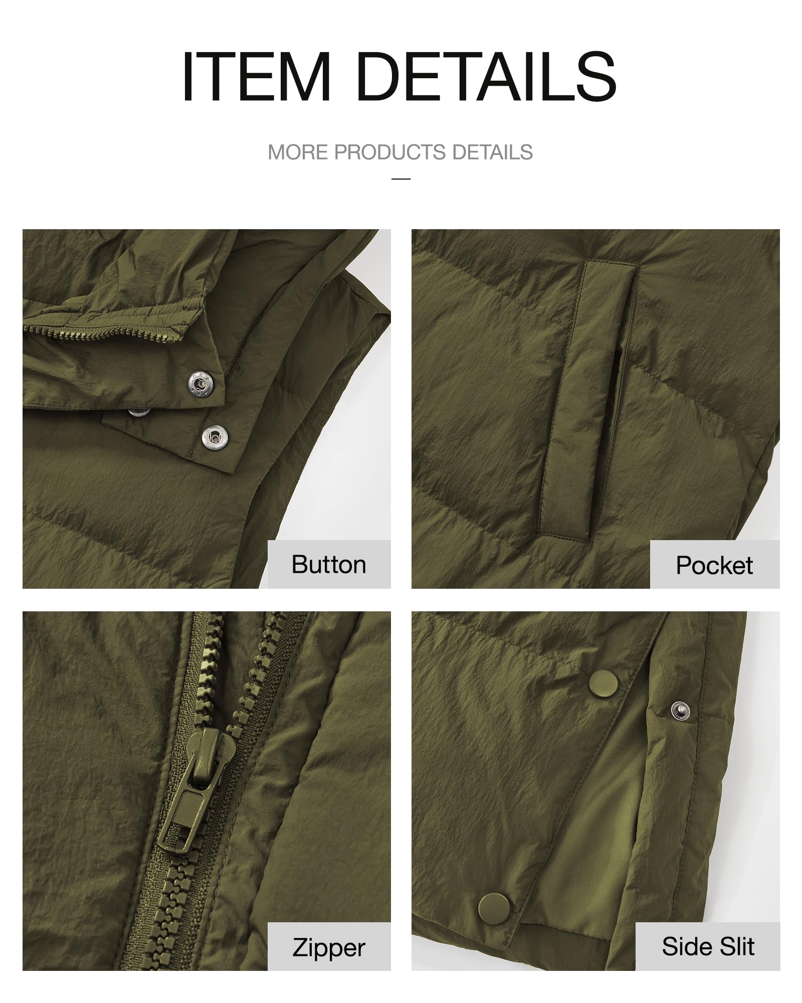 FreshPretty Long Puffer Vest Women Quilted Hooded Button Down Zip Up Sleeveless Vests Outerwear Padded Jacket Fall Winter Coat