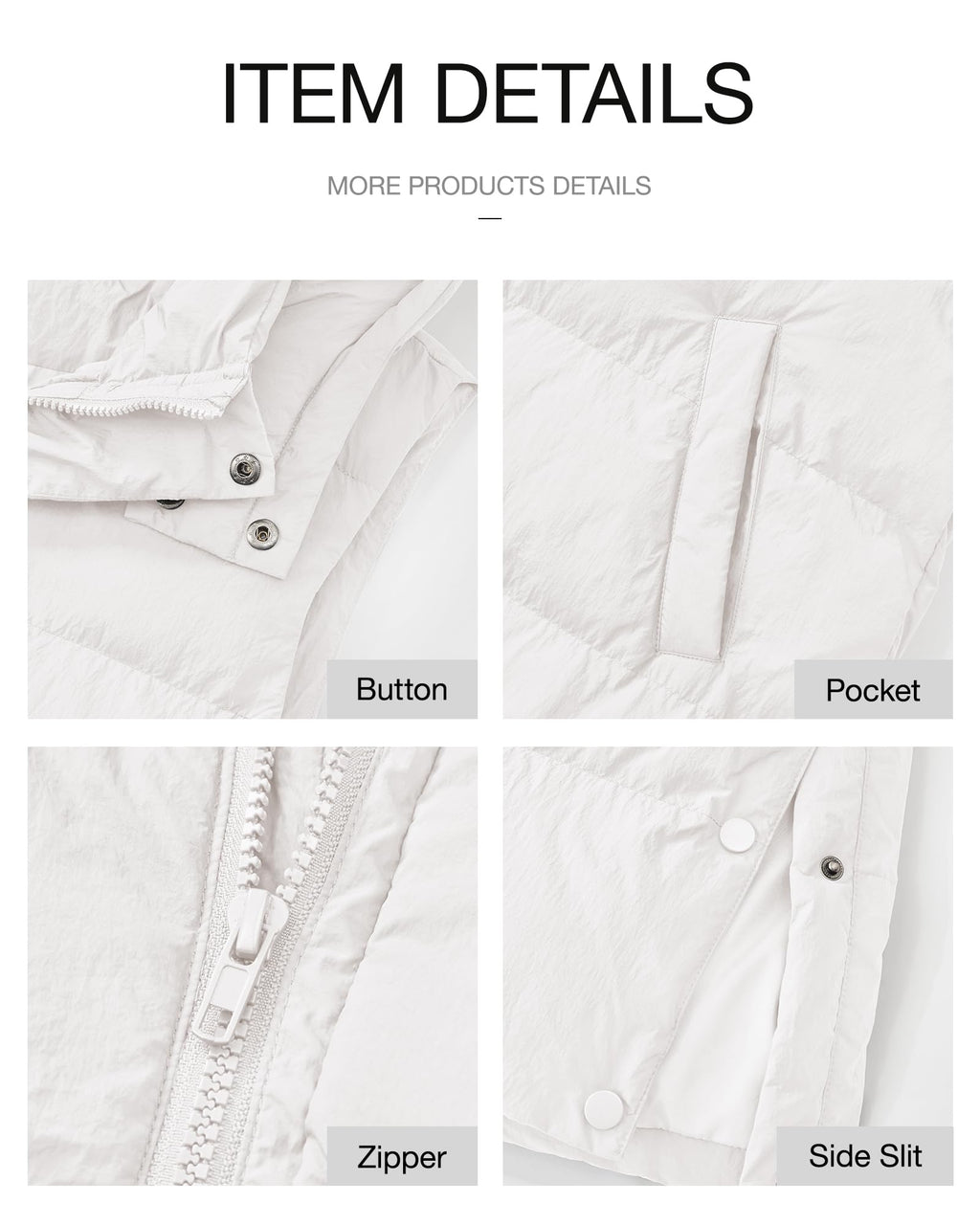 FreshPretty Long Puffer Vest Women Quilted Hooded Button Down Zip Up Sleeveless Vests Outerwear Padded Jacket Fall Winter Coat