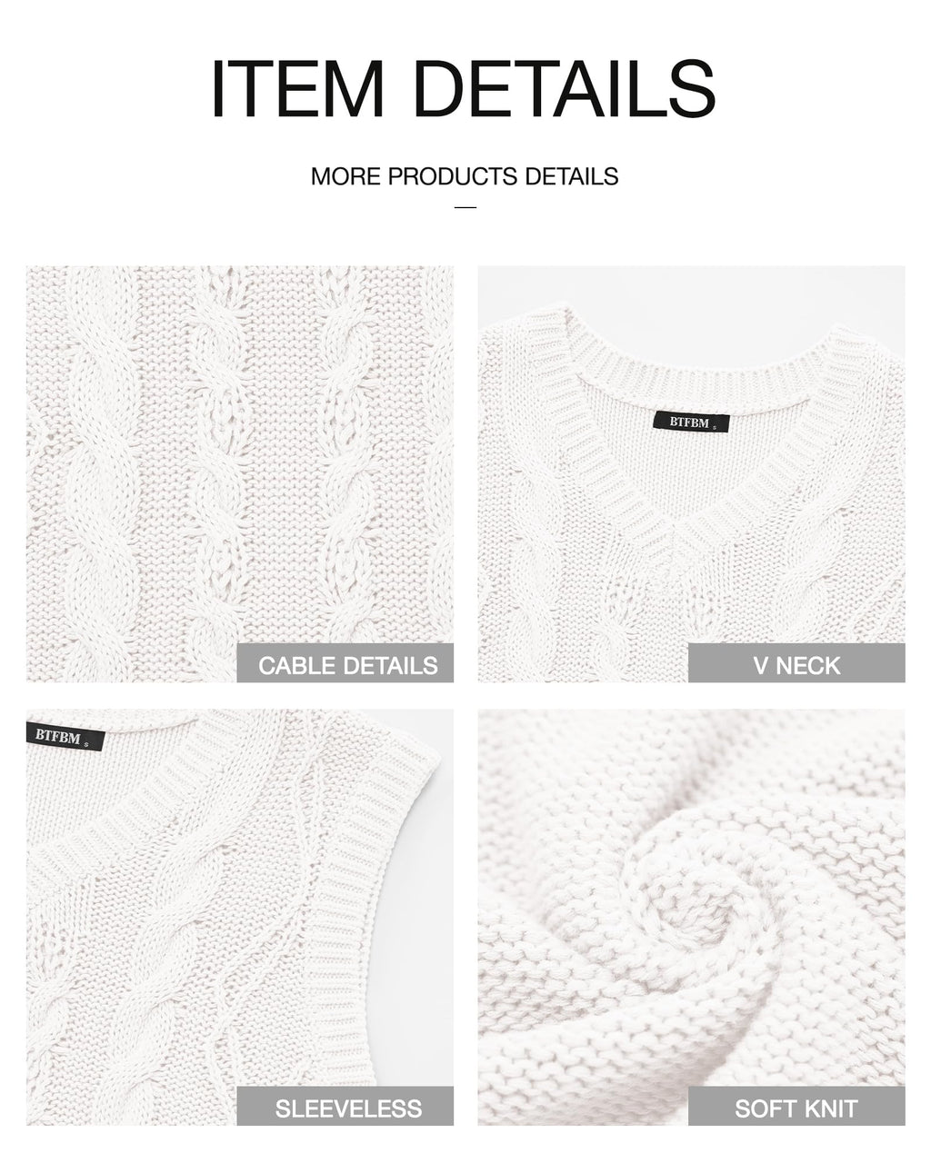 FreshPretty Sweater Vest Women Oversized V Neck Cable Knit Casual Pullover Sweaters Fall Outfits Sleeveless Tops