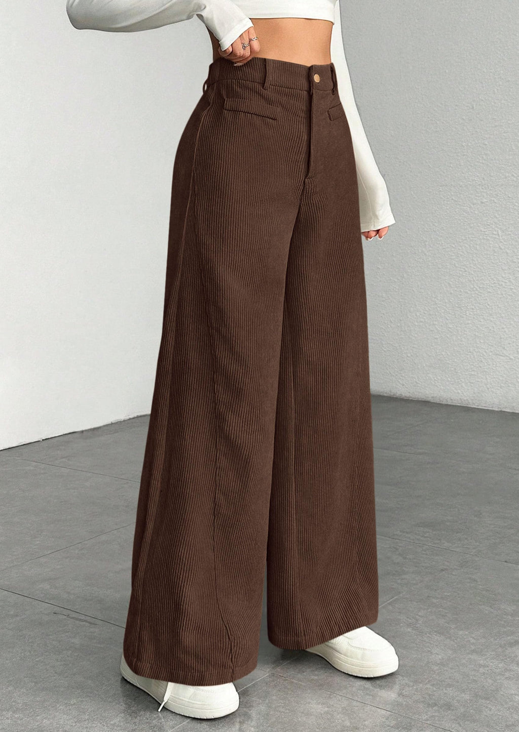 PRETTYGARDEN Women's High Waisted Corduroy Pants Casual