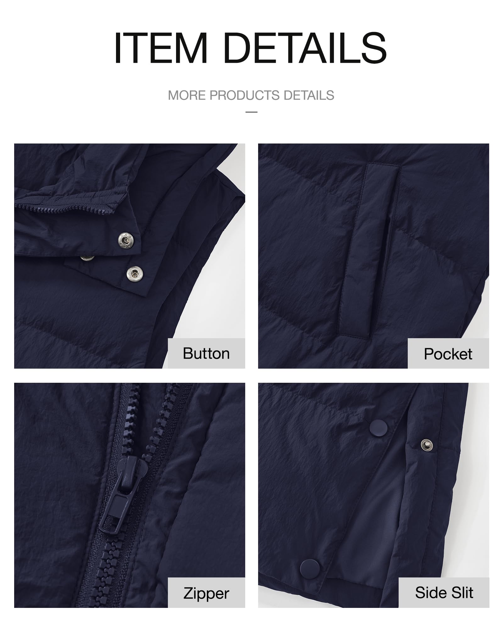 FreshPretty Long Puffer Vest Women Quilted Hooded Button Down Zip Up Sleeveless Vests Outerwear Padded Jacket Fall Winter Coat