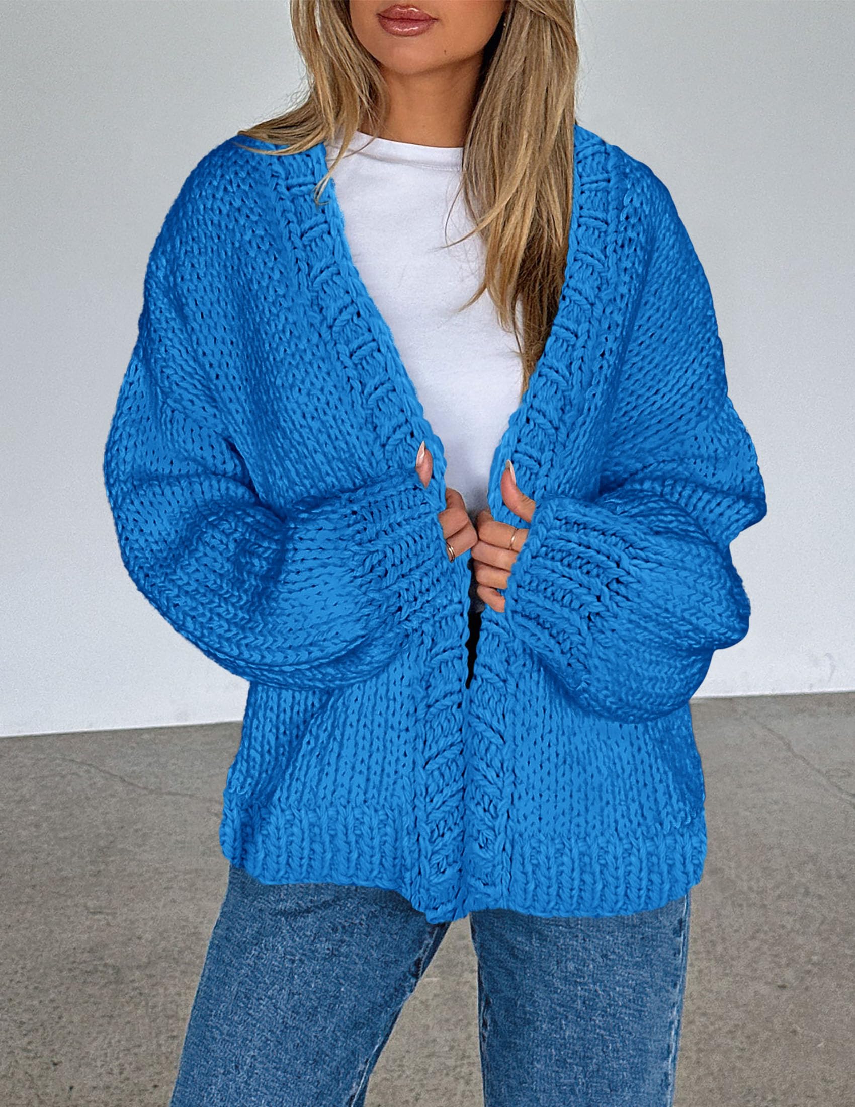 PRETTYGARDEN Cardigan Sweaters for Women Trendy Fall Fashion Long Sleeve Chunky Knit Cardigans Winter Clothing Outfits