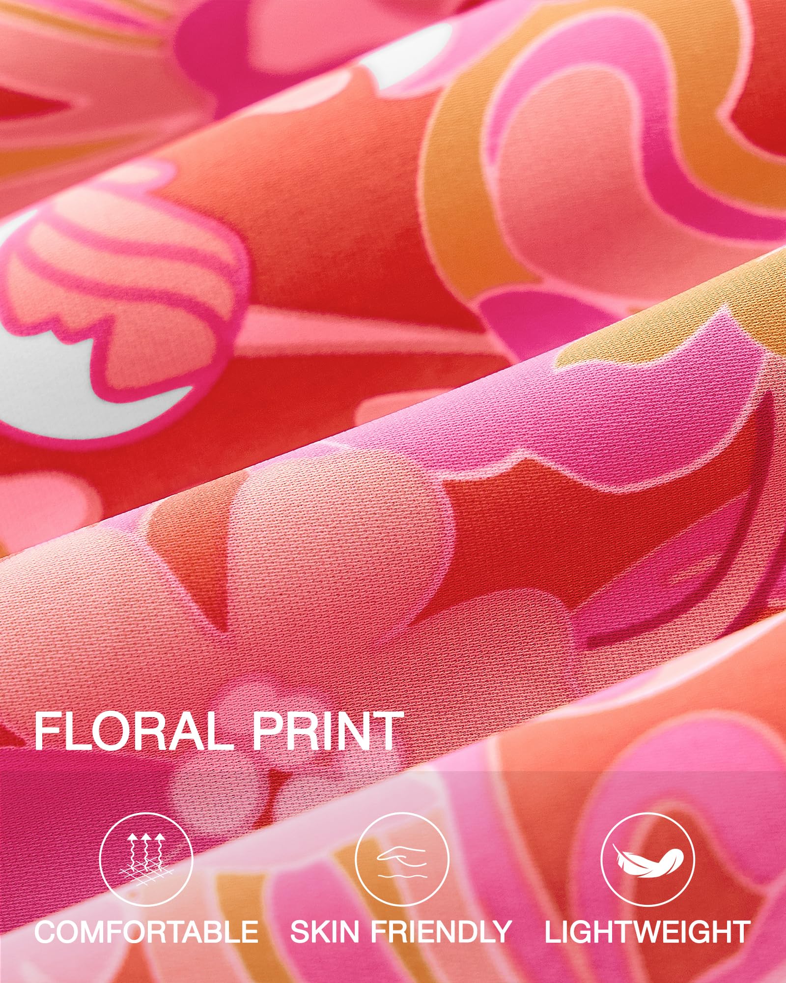 FreshPretty Women Summer Dresses Casual Flowy Beach Square Neck Puff Short Sleeve Smocked Back Boho Floral Long Maxi Dress