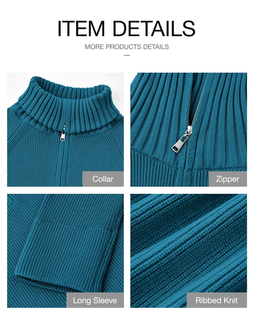 FreshPretty Womens Sweaters Quarter Zip Pullover V Neck Collar Long Sleeve Ribbed Knit Loose Casual Winter Fall Sweater