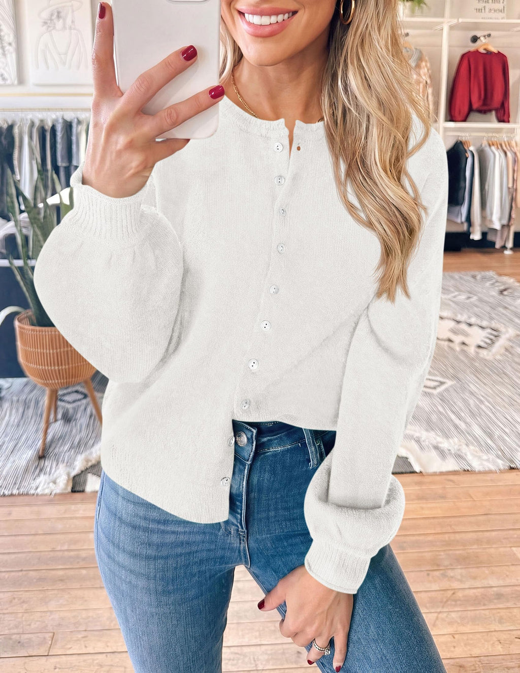 PRETTYGARDEN Women's Knit Cardigan Lightweight Cozy Sweaters Comfy Long Sleeve Work Tops, Button Down Shirts, Rolled Edges, Casual Fall Clothes for Going Out, Holiday, Winter Layering