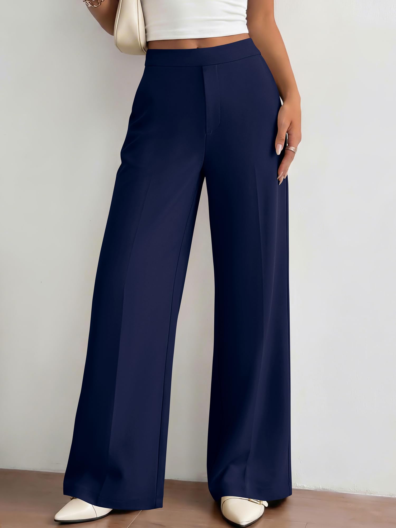BTFBM Womens Dress Pants Wide Leg Trousers Pockets | High Waisted Long Business Casual Slacks Fall Fashion