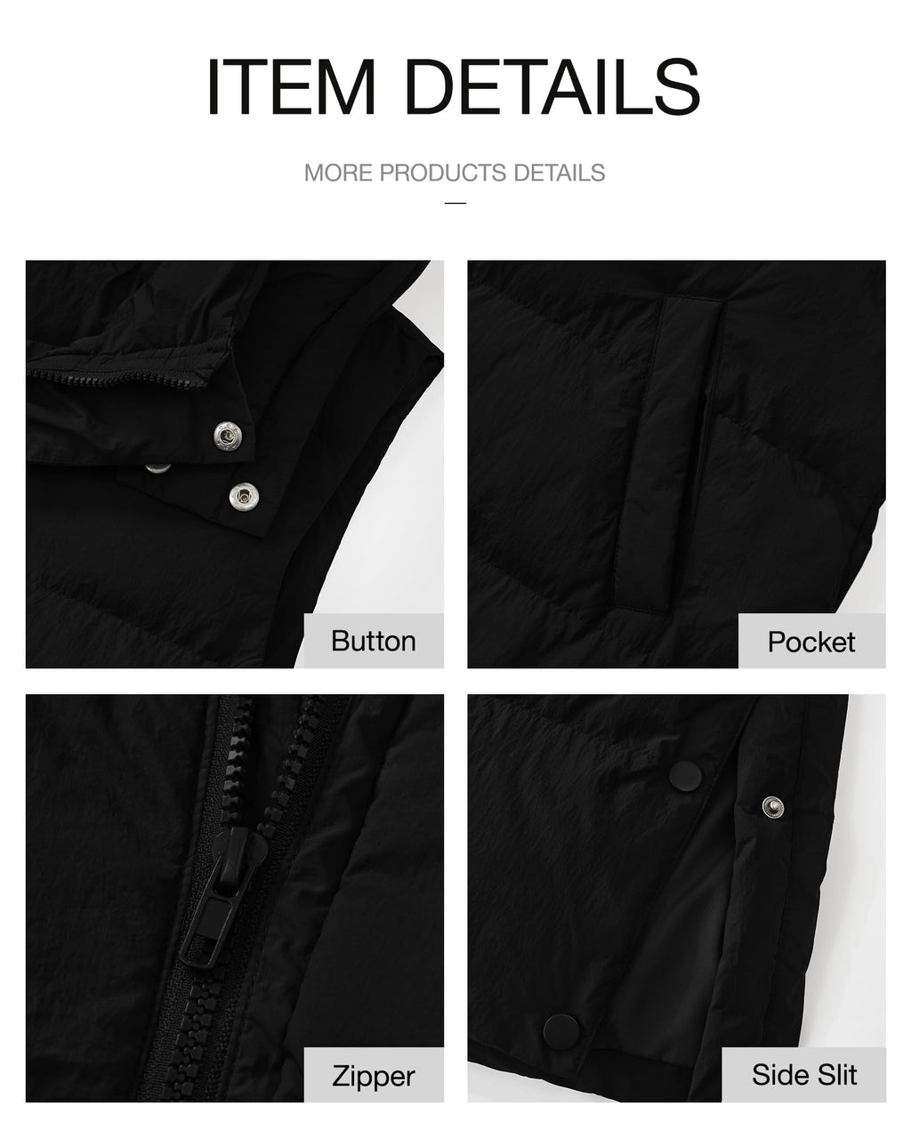 FreshPretty Long Puffer Vest Women Quilted Hooded Button Down Zip Up Sleeveless Vests Outerwear Padded Jacket Fall Winter Coat