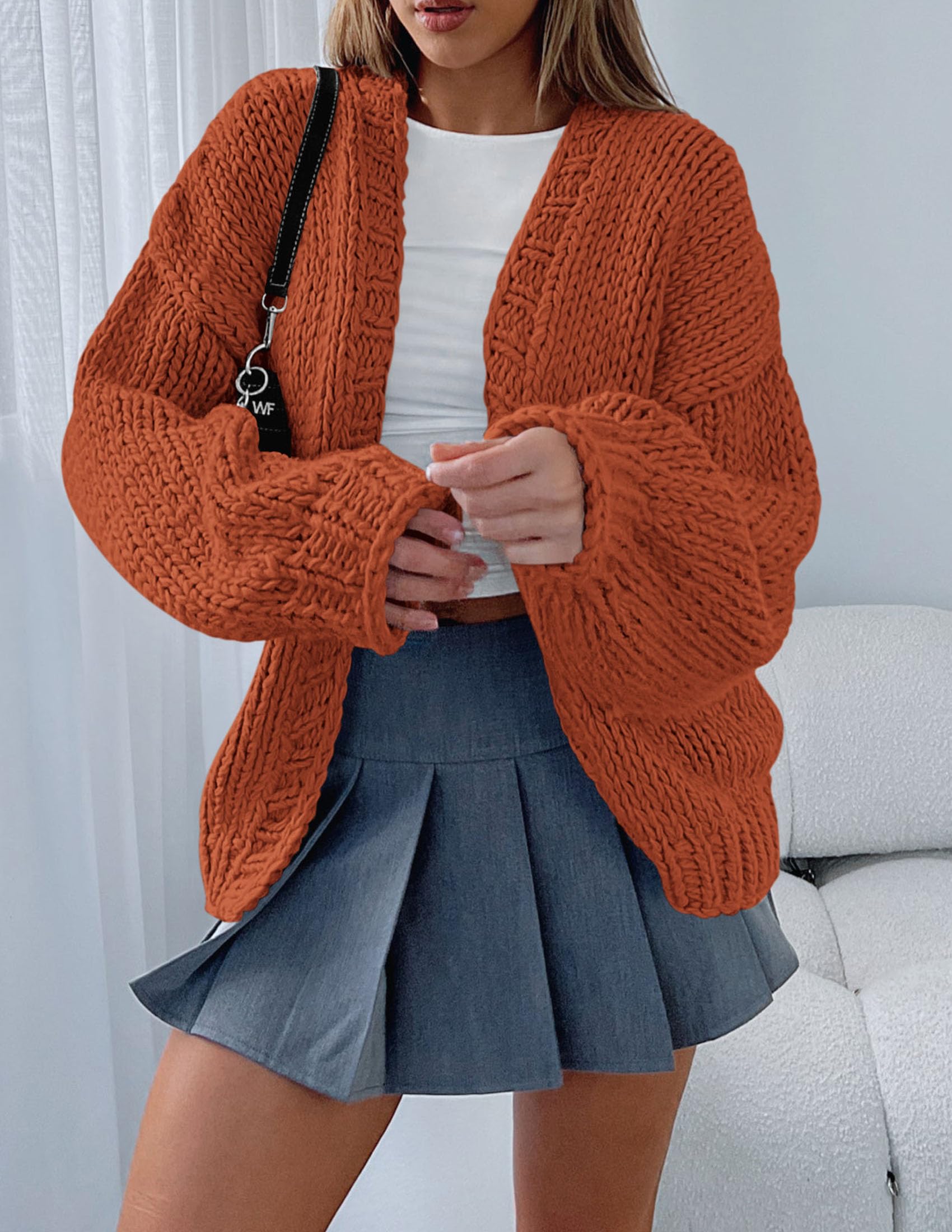 PRETTYGARDEN Cardigan Sweaters for Women Trendy Fall Fashion Long Sleeve Chunky Knit Cardigans Winter Clothing Outfits