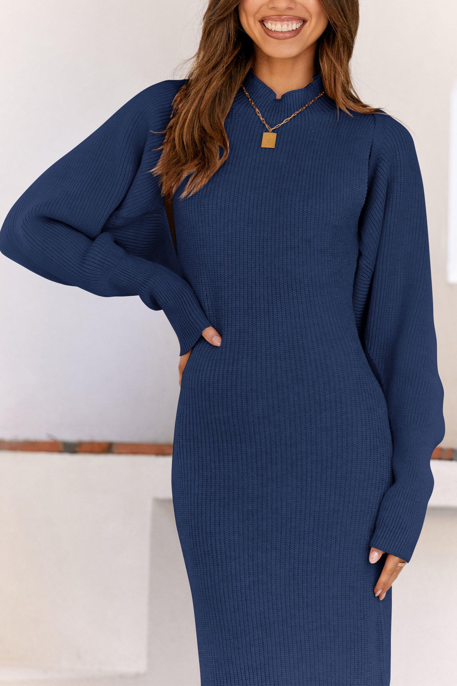 PRETTYGARDEN Women's Fall 2 Piece Outfits Knit Long Sleeve Cropped Cardigan Pullover Sweater Maxi Dress Sets Winter Clothing