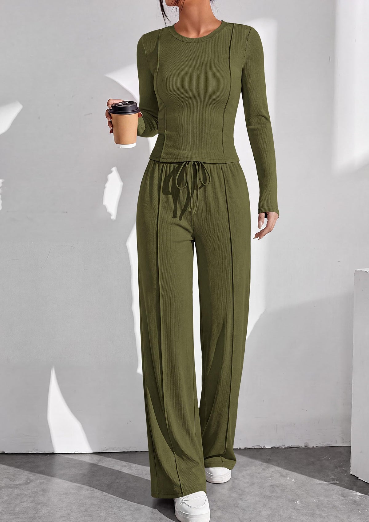 PRETTYGARDEN Womens 2 Piece Sets Long Sleeve Outfits