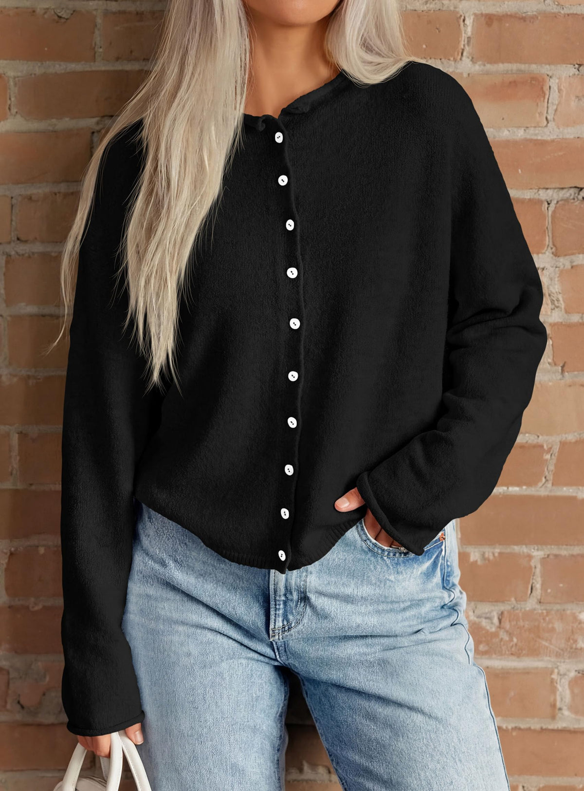 PRETTYGARDEN Button Up Cardigan for Women Knit Oversized Fall Sweaters