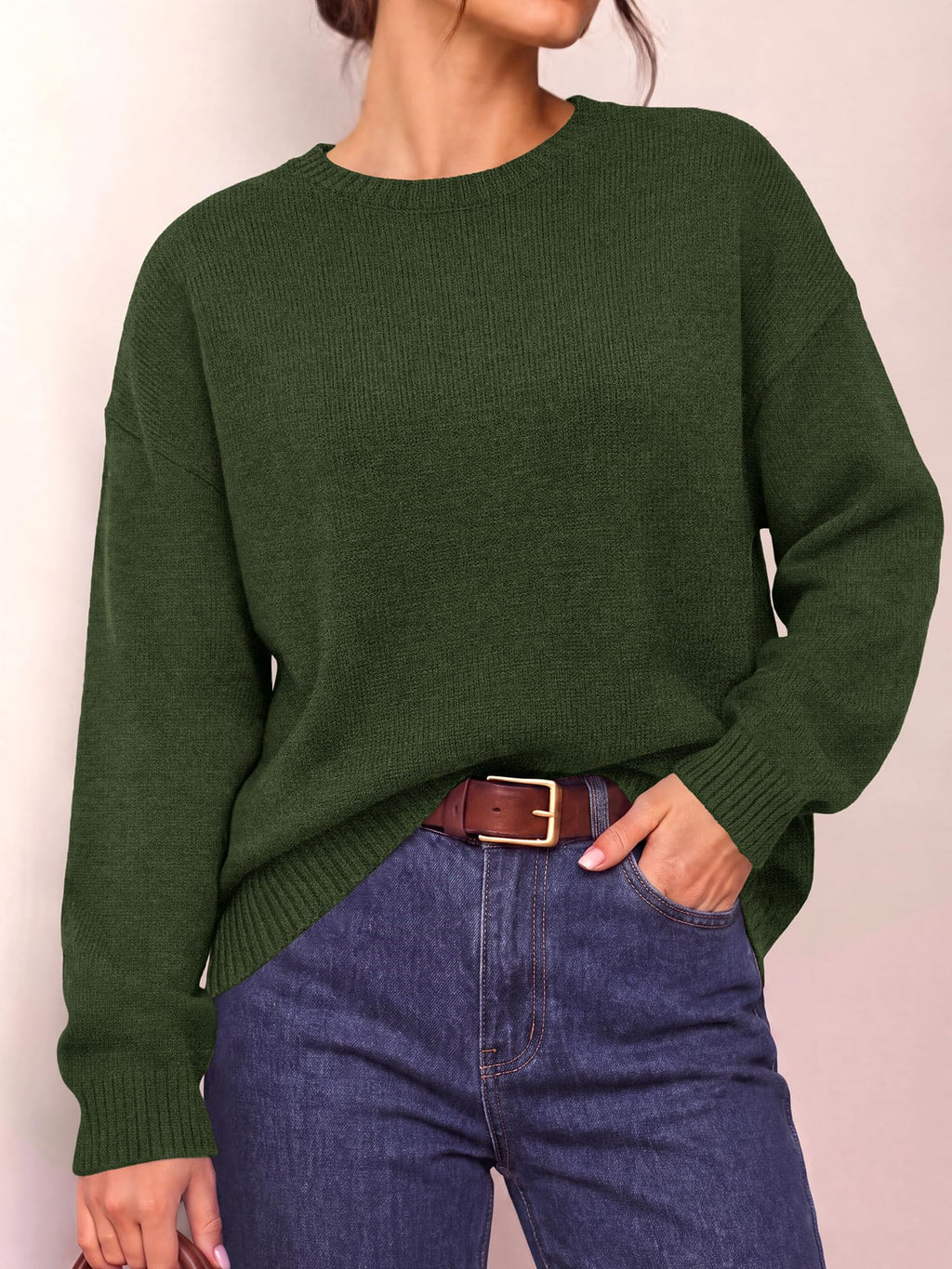 BTFBM Oversized Sweaters for Women Fall Clothes Crewneck Winter Outfits Drop Shoulder Tunics, Long Sleeve Pullover Tops, Loose Fit Tunic Tops, Casual Cozy Fashion Clothing, Going Out Outfits