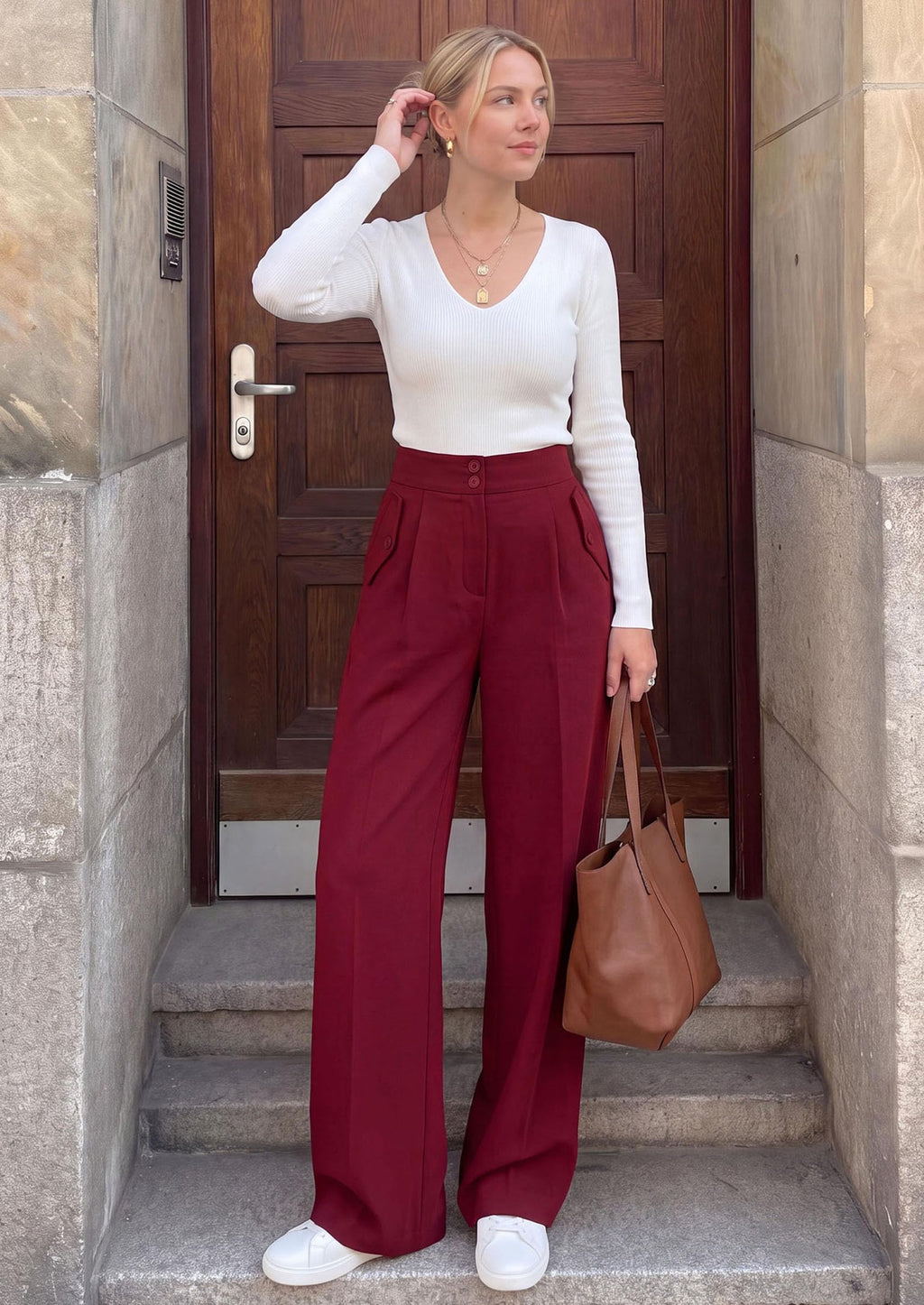 PRETTYGARDEN Women's Wide Leg Work Dress Pants Trousers | Palazzo Pant with Pockets, Lightweight Flowy, High Elastic Waistband, Office Wear, Business Casual Outfits, Fashion Clothing