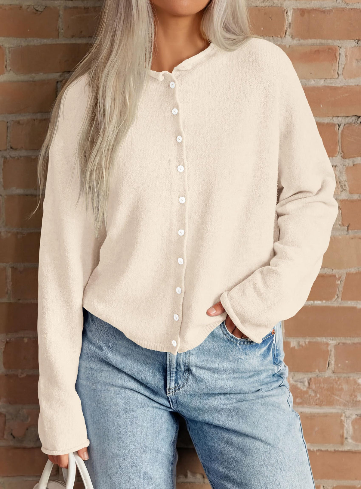 PRETTYGARDEN Button Up Cardigan for Women Knit Oversized Fall Sweaters
