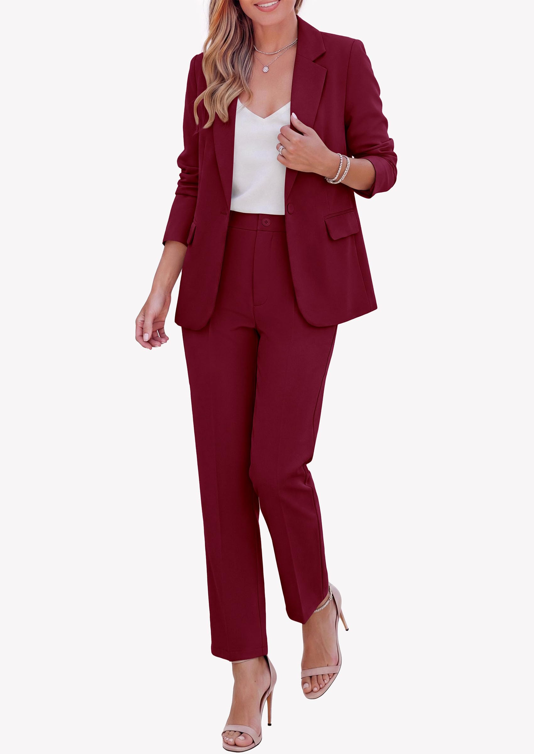 PRETTYGARDEN Two Piece Sets for Women Dressy Pant Suits