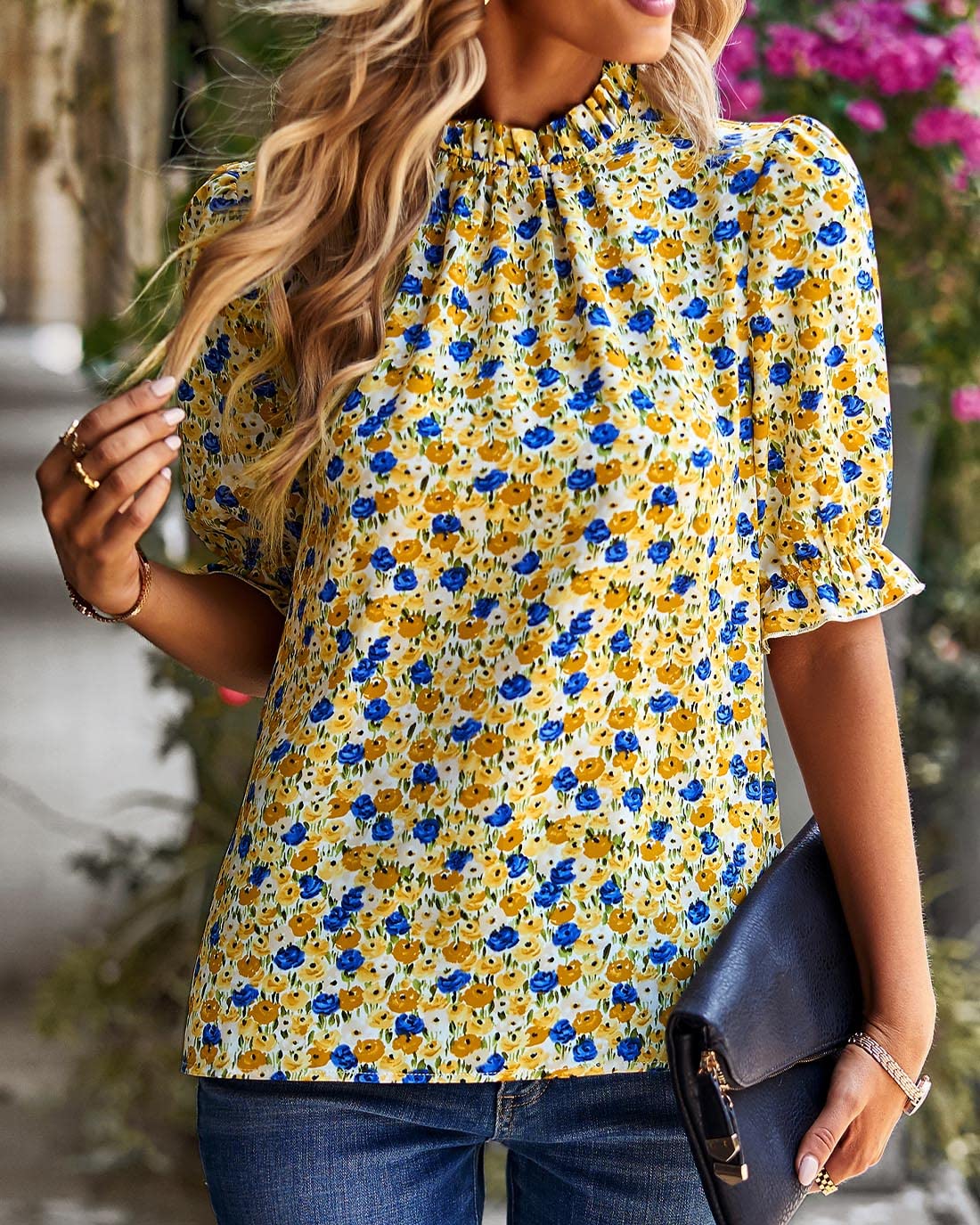 FreshPretty Women's Dressy Casual Blouses Business Work Tops Lace Trim Short Sleeve Office Shirts Summer Spring Outfits