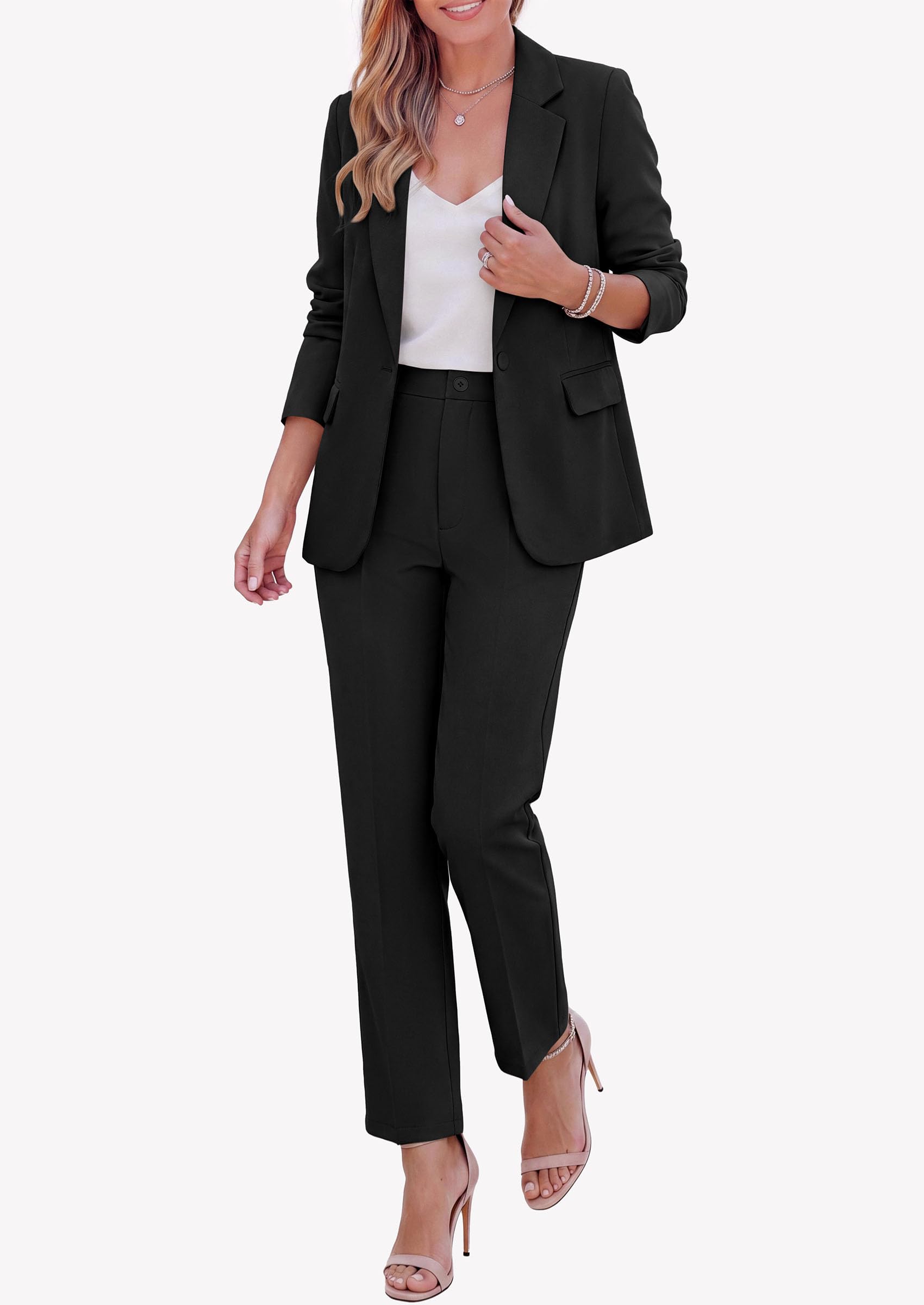 PRETTYGARDEN Two Piece Sets for Women Dressy Pant Suits