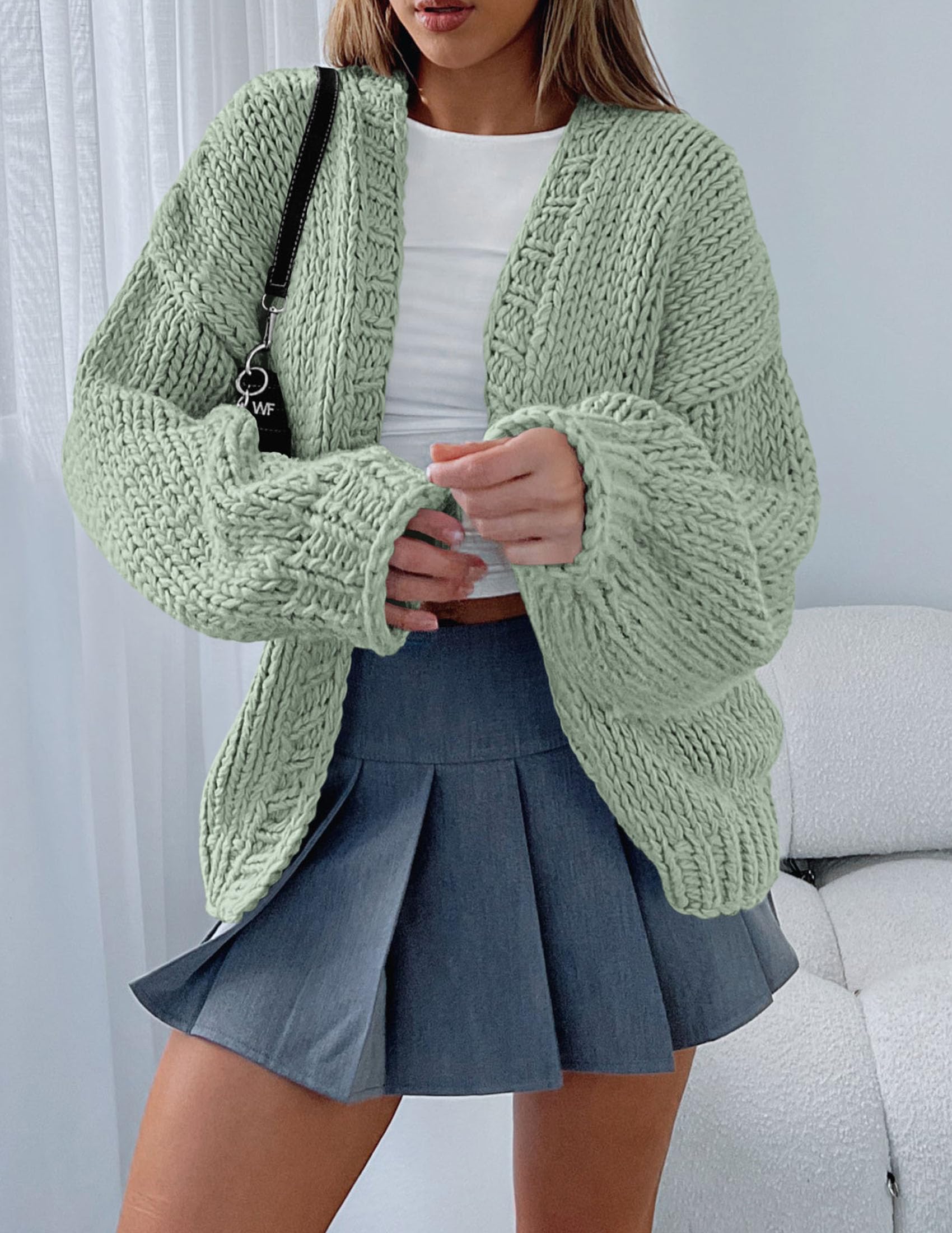 PRETTYGARDEN Cardigan Sweaters for Women Trendy Fall Fashion Long Sleeve Chunky Knit Cardigans Winter Clothing Outfits