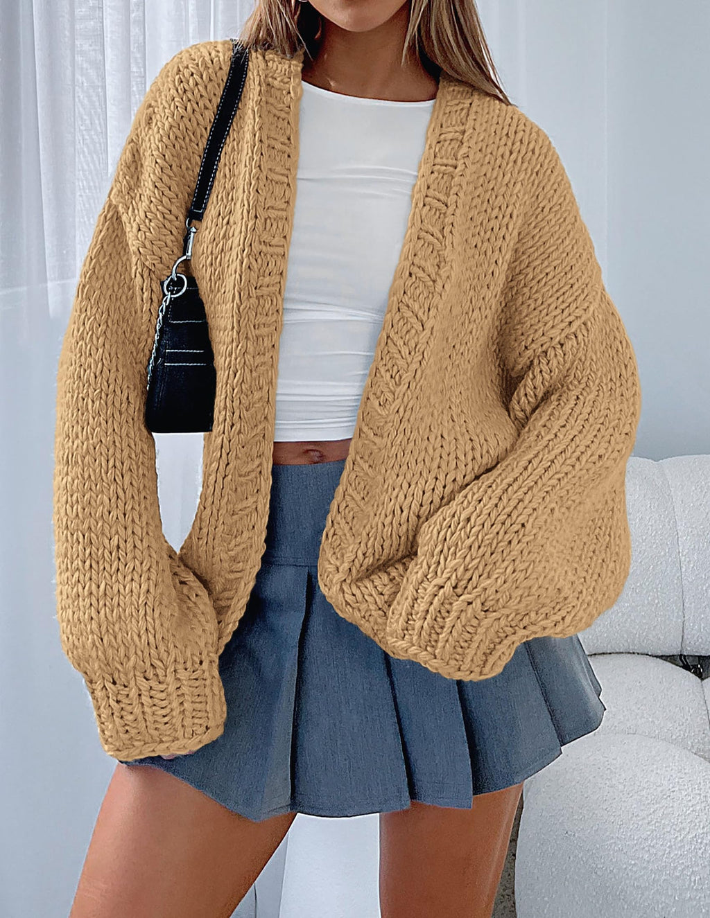 PRETTYGARDEN Cardigan Sweaters for Women Trendy Fall Fashion Long Sleeve Chunky Knit Cardigans Winter Clothing Outfits