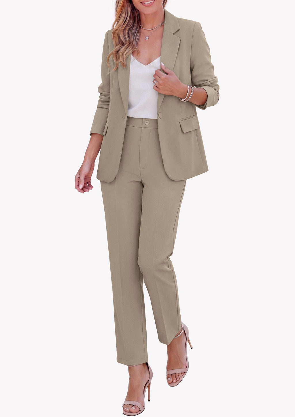 PRETTYGARDEN Two Piece Sets for Women Dressy Pant Suits