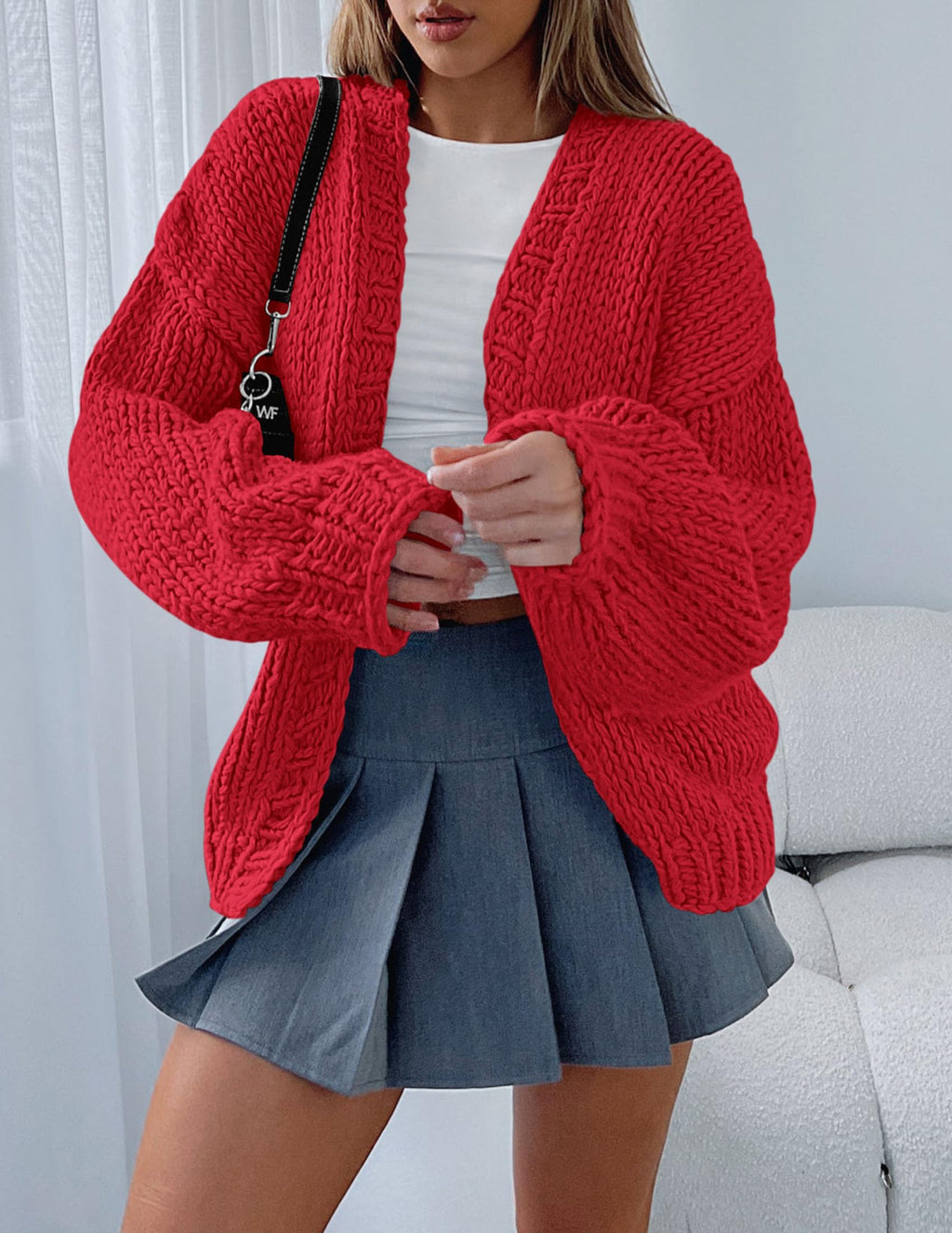 PRETTYGARDEN Cardigan Sweaters for Women Trendy Fall Fashion Long Sleeve Chunky Knit Cardigans Winter Clothing Outfits