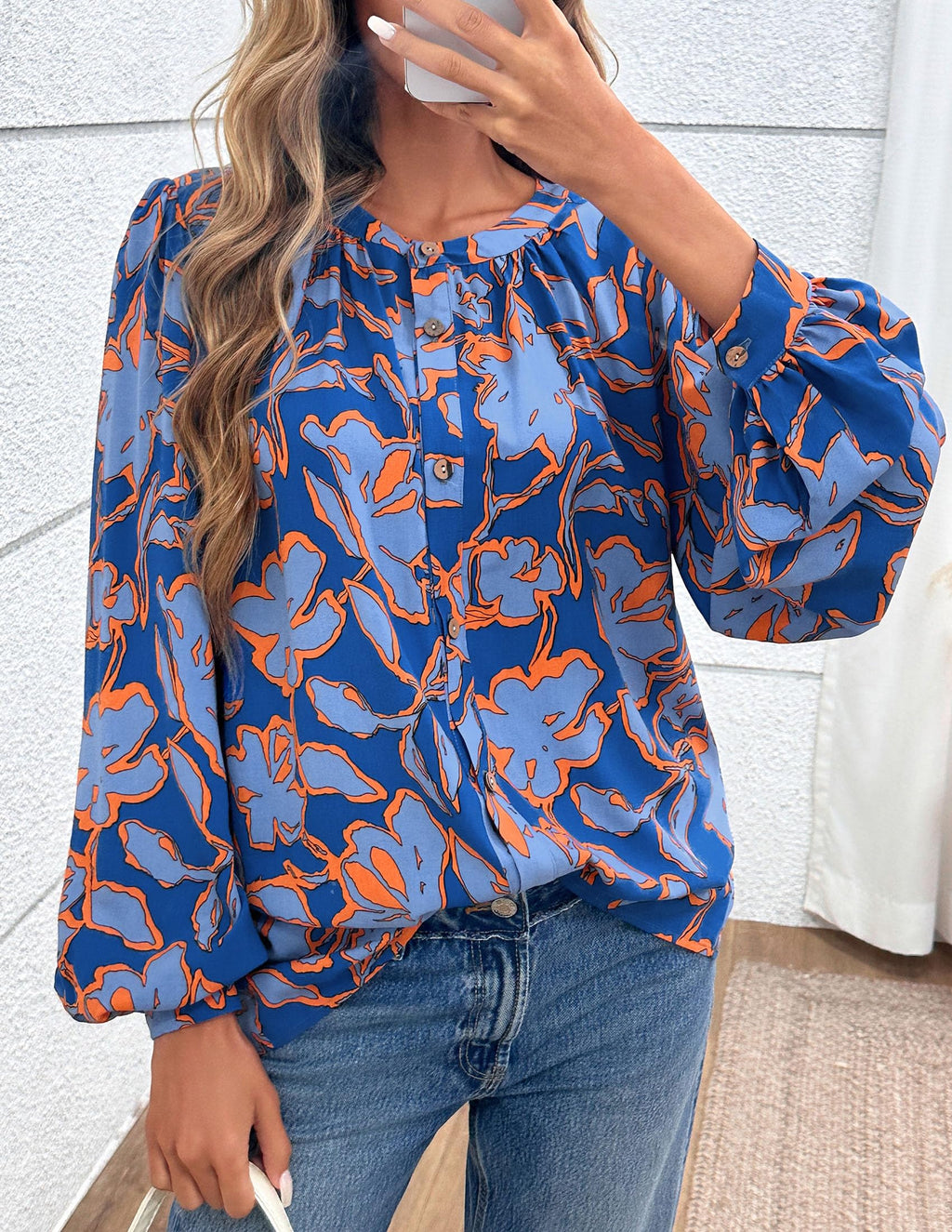 PRETTYGARDEN Women's Floral Button Down Blouse Fall Fashion Dressy Casual Long Sleeve Oversized Shirts Top Boho Clothes