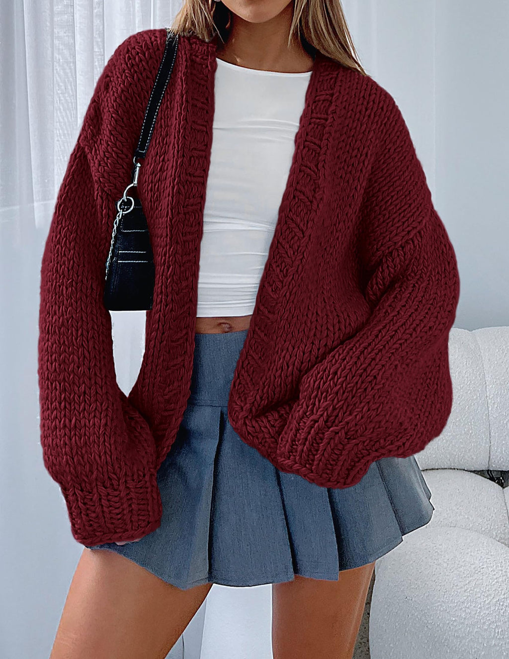 PRETTYGARDEN Cardigan Sweaters for Women Trendy Fall Fashion Long Sleeve Chunky Knit Cardigans Winter Clothing Outfits