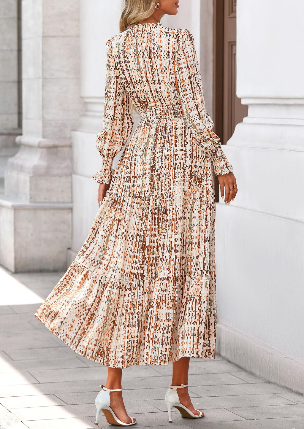 PRETTYGARDEN Women's Floral Maxi Dress Fall Long Sleeve V Neck Casual A Line Long Flowy Boho Party Dresses