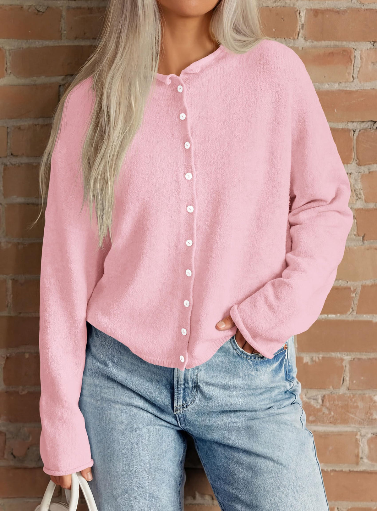 PRETTYGARDEN Button Up Cardigan for Women Knit Oversized Fall Sweaters