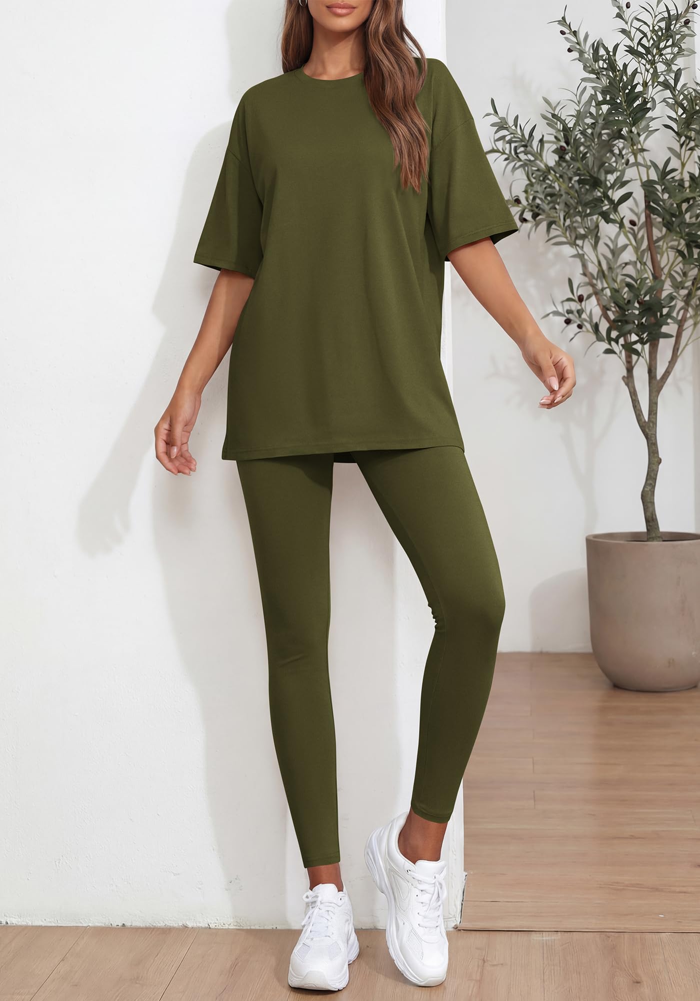 BTFBM Two Piece Lounge Set Women Spring Casual Oversized Shirts Leggings Matching Workout Airport Travel Outfits