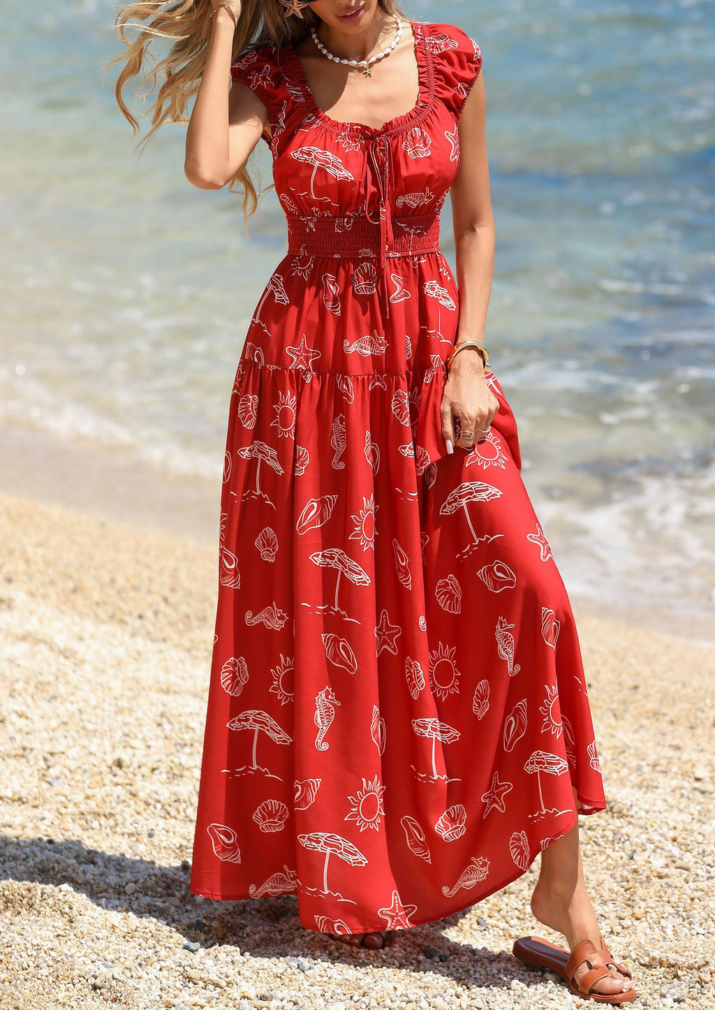 PRETTYGARDEN Boho Maxi Dresses for Women  Summer Floral Wedding Guest Dress Resort Wear Spring Long Flowy Beach Sundress