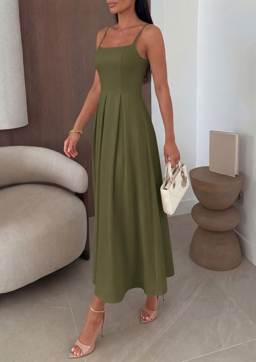 PRETTYGARDEN Cocktail Dresses for Women  Spring Elegant Ruffle A Line Long Flowy Summer Formal Wedding Guest Maxi Dress