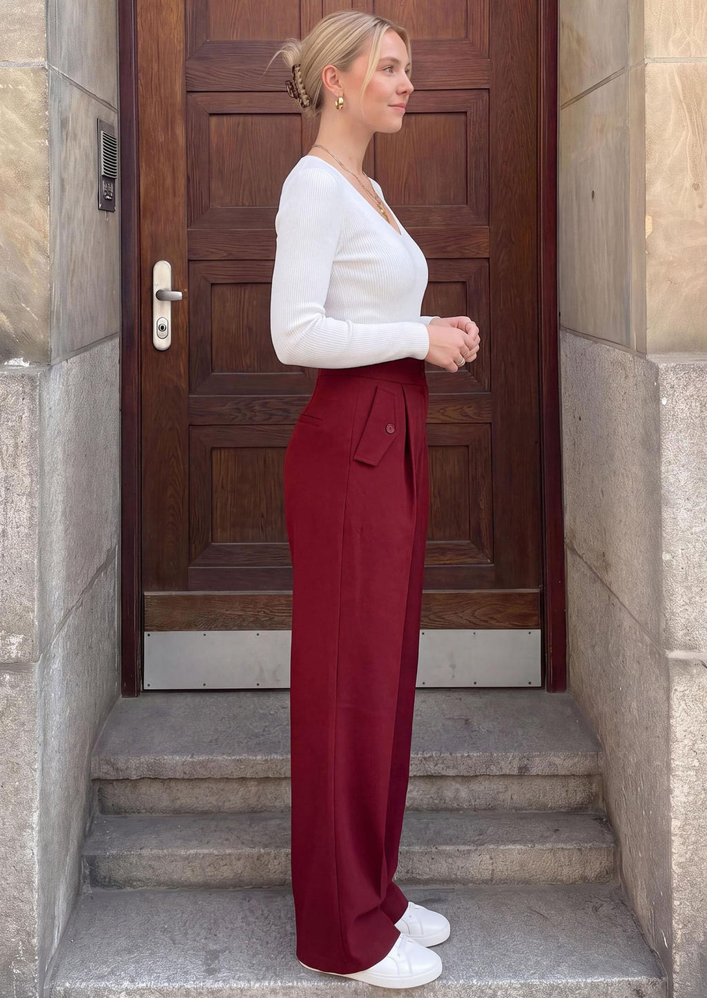 PRETTYGARDEN Women's Wide Leg Work Dress Pants Trousers | Palazzo Pant with Pockets, Lightweight Flowy, High Elastic Waistband, Office Wear, Business Casual Outfits, Fashion Clothing