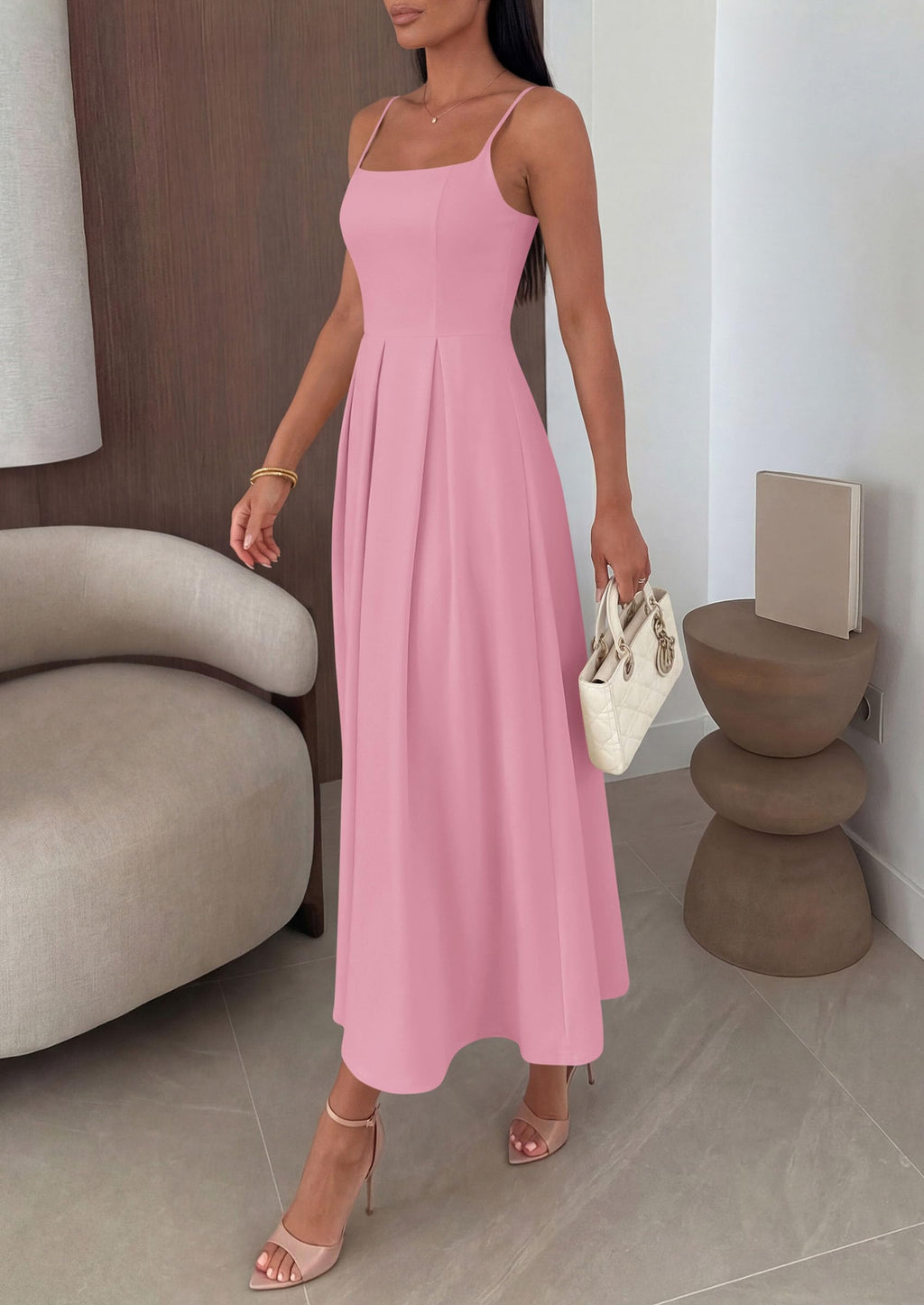 PRETTYGARDEN Cocktail Dresses for Women  Spring Elegant Ruffle A Line Long Flowy Summer Formal Wedding Guest Maxi Dress