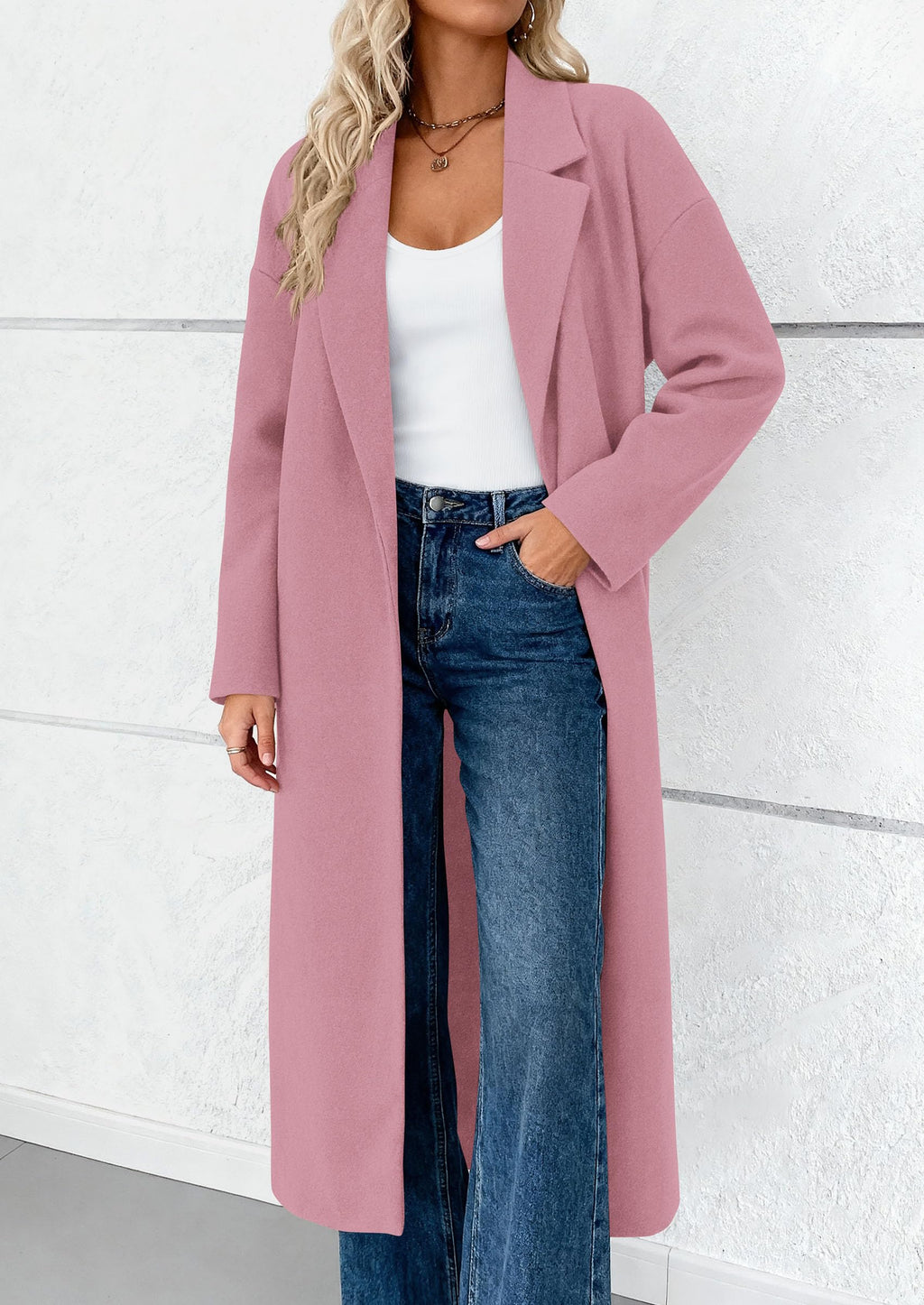 PRETTYGARDEN Womens Winter Coats Trendy Long Sleeve Notch Lapel Button Long Jackets Casual Oversized Vacation Outfits