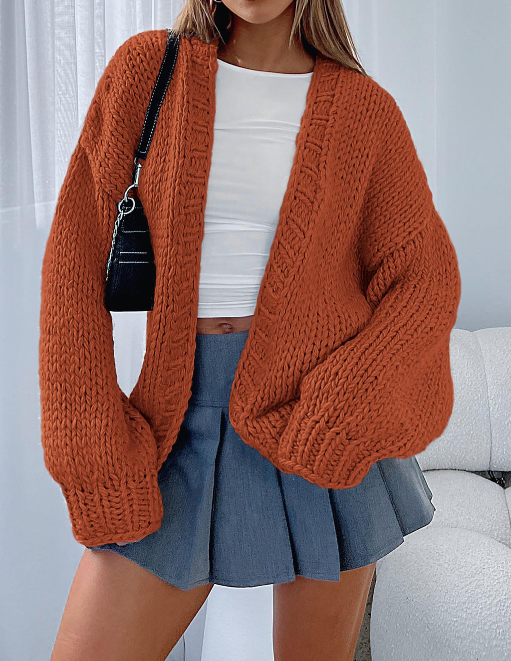 PRETTYGARDEN Cardigan Sweaters for Women Trendy Fall Fashion Long Sleeve Chunky Knit Cardigans Winter Clothing Outfits