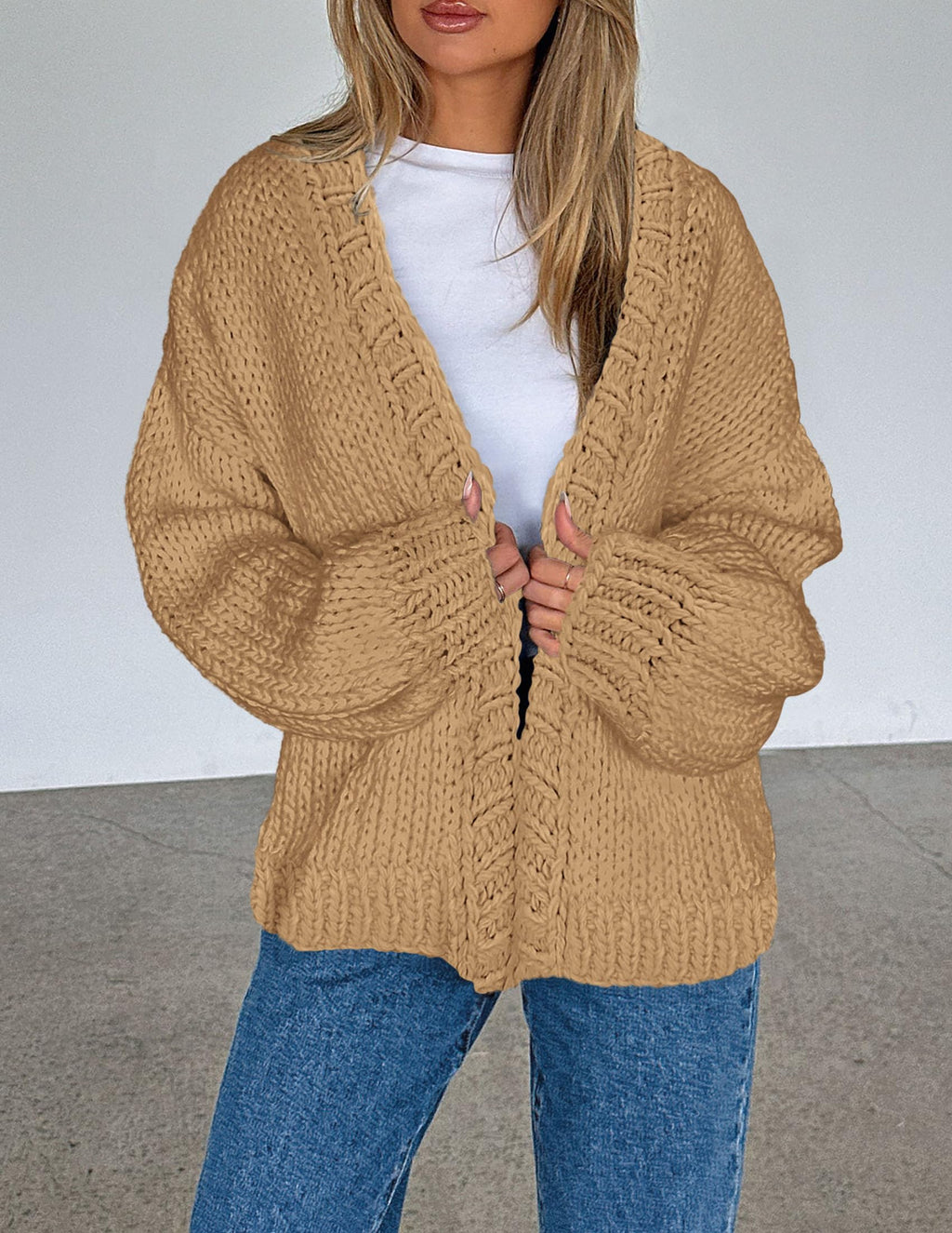 PRETTYGARDEN Cardigan Sweaters for Women Trendy Fall Fashion Long Sleeve Chunky Knit Cardigans Winter Clothing Outfits