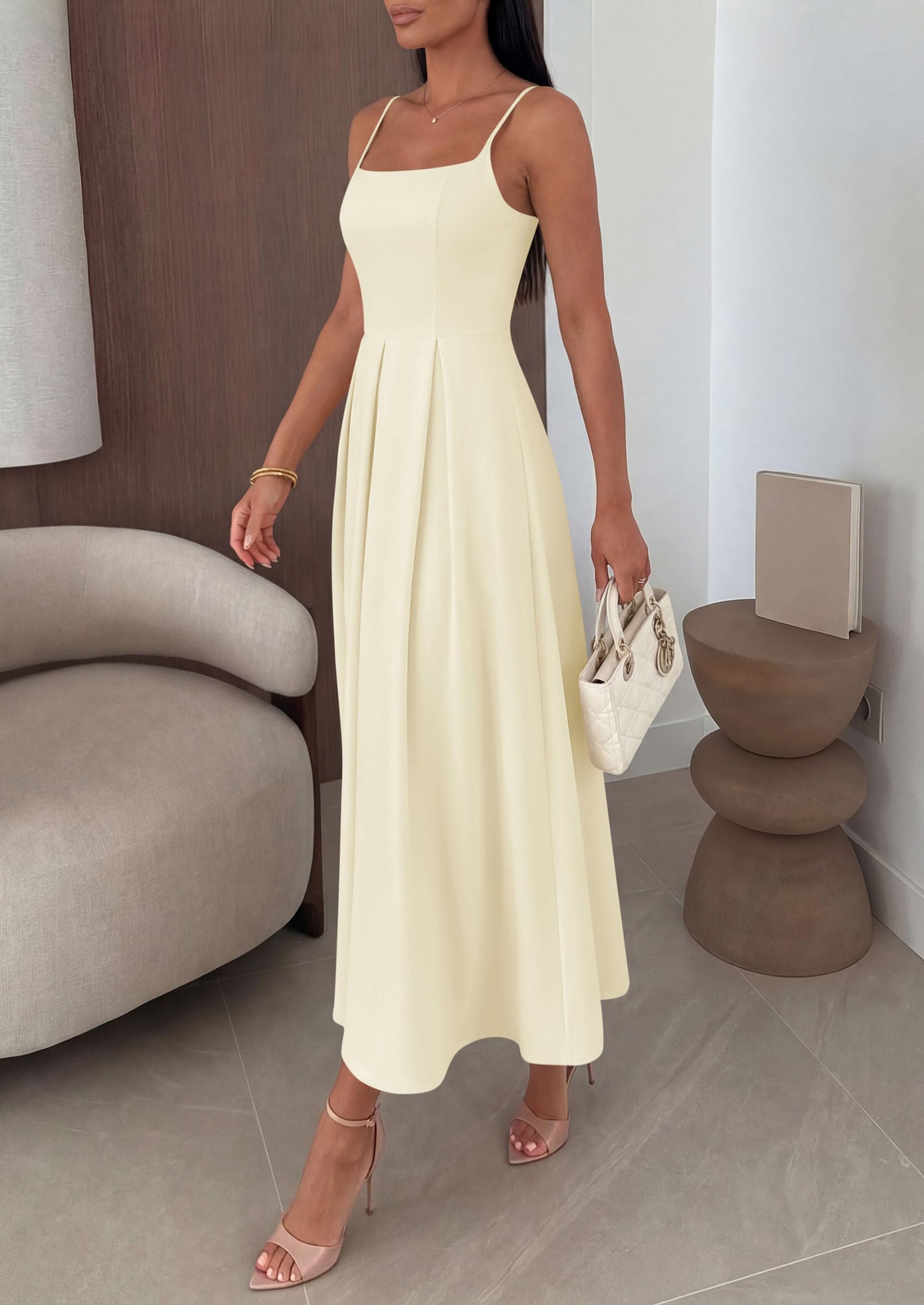 PRETTYGARDEN Cocktail Dresses for Women  Spring Elegant Ruffle A Line Long Flowy Summer Formal Wedding Guest Maxi Dress