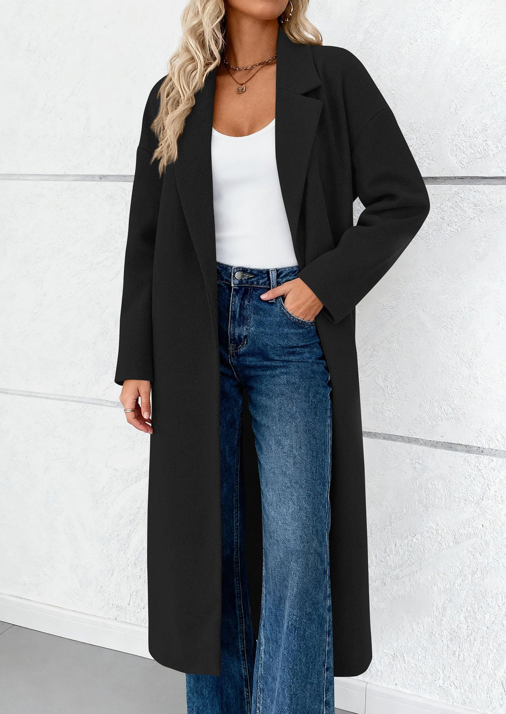 PRETTYGARDEN Womens Winter Coats Trendy Long Sleeve Notch Lapel Button Long Jackets Casual Oversized Vacation Outfits