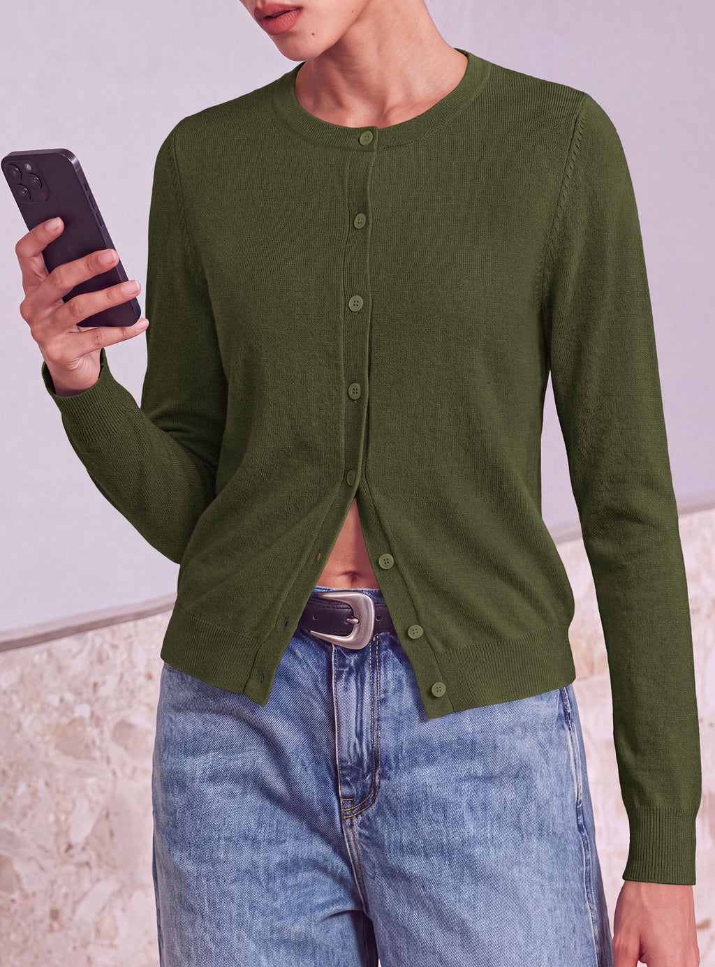 PRETTYGARDEN Lightweight Cardigans for Women Knit Sweaters Long Sleeve Button Down Shirts, Casual Work Office Going Out Tops, Fall Winter Layering Clothes, Bolero Shrugs for Dresses